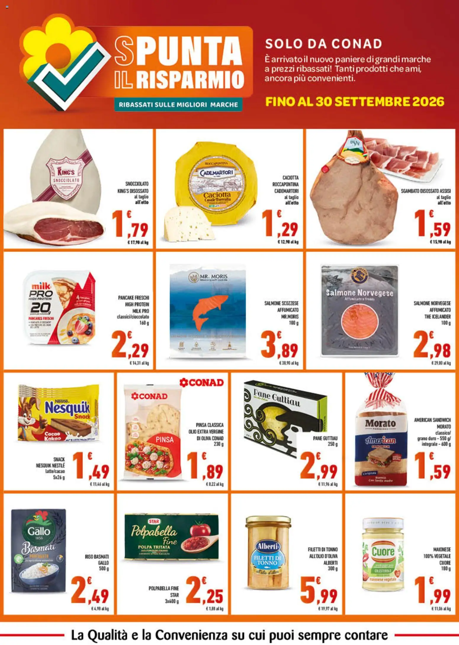 Volantino Spazio Conad del 01/08/2026 | Pagina: 4 | Prodotti: Riso Basmati, Salmone, Olio, Tonno