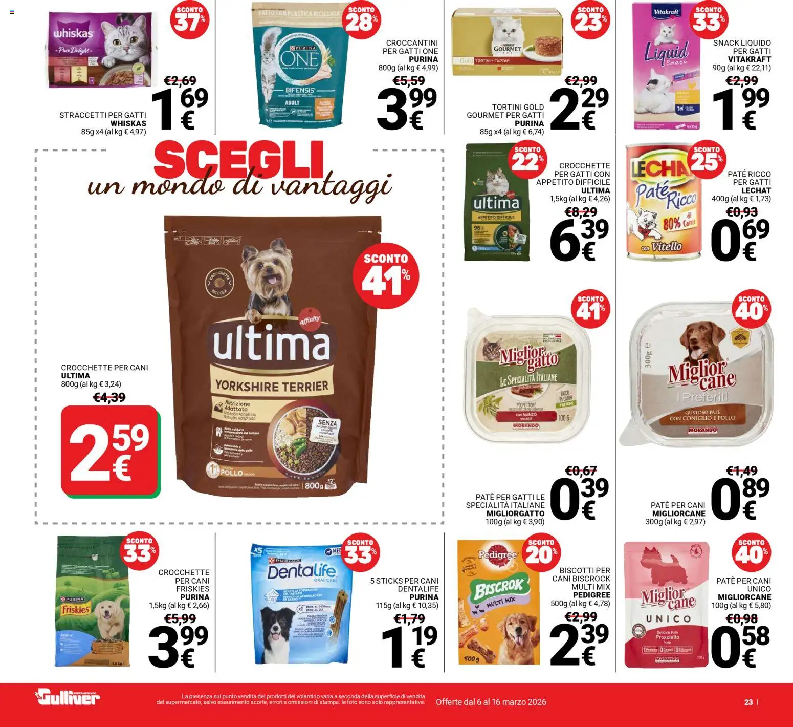 Volantino Gulliver del 06.03.2026 | Pagina: 23 | Prodotti: Paté, Pollo, Biscotti, Vitello