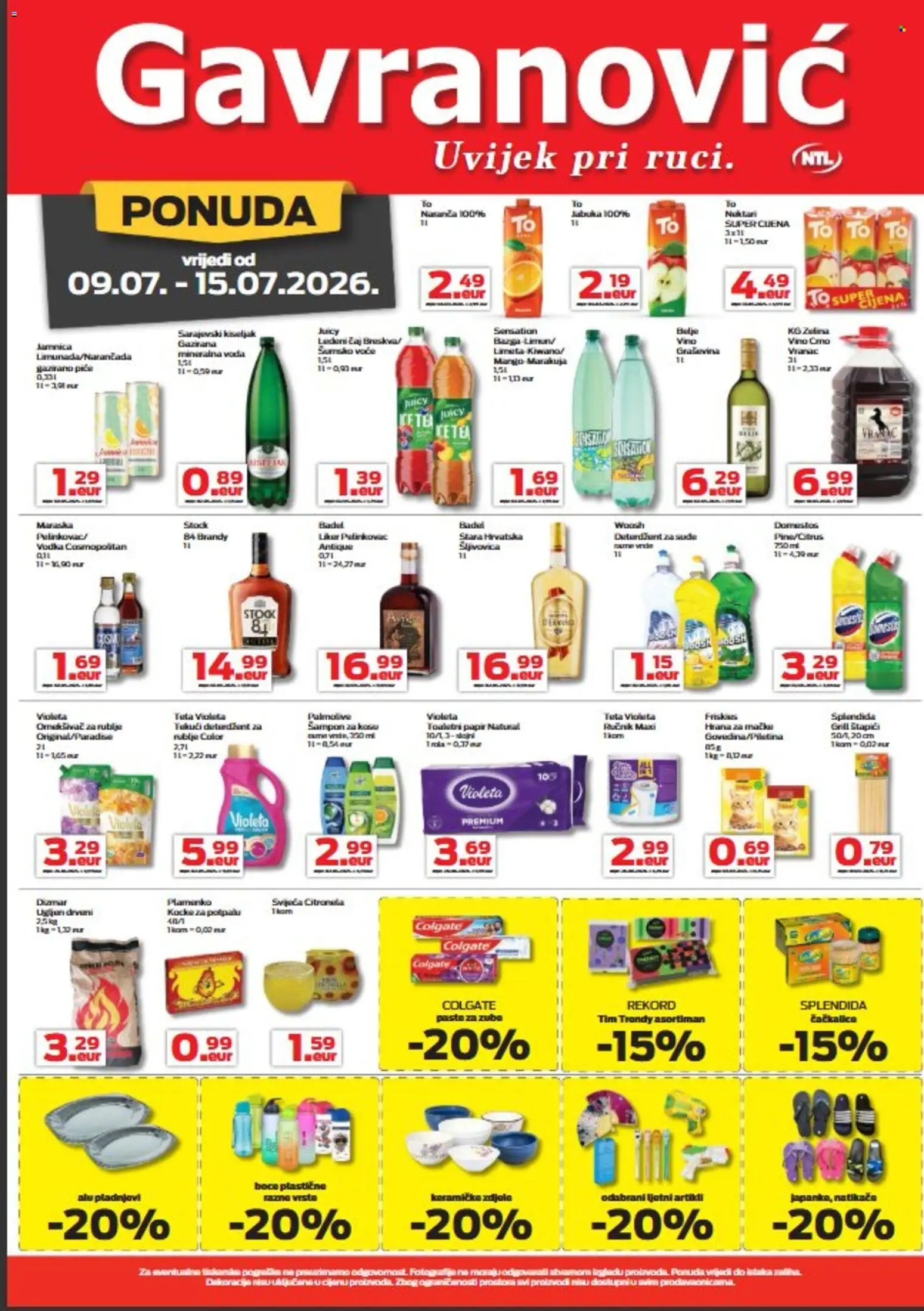 Gavranović katalog | vrijedi od 09.07.2026 | Stranica: 3 | Proizvodi: Šampon, Vino, Ručnik, Violeta