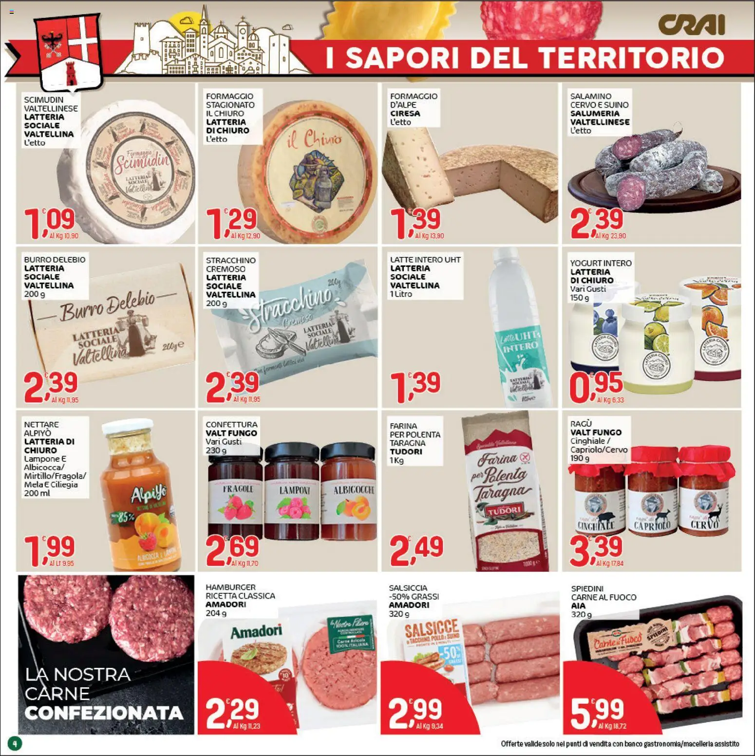 Volantino CRAI del 09/07/2026 | Pagina: 4 | Prodotti: Lamponi, Fragole, Salsiccia, Ragú