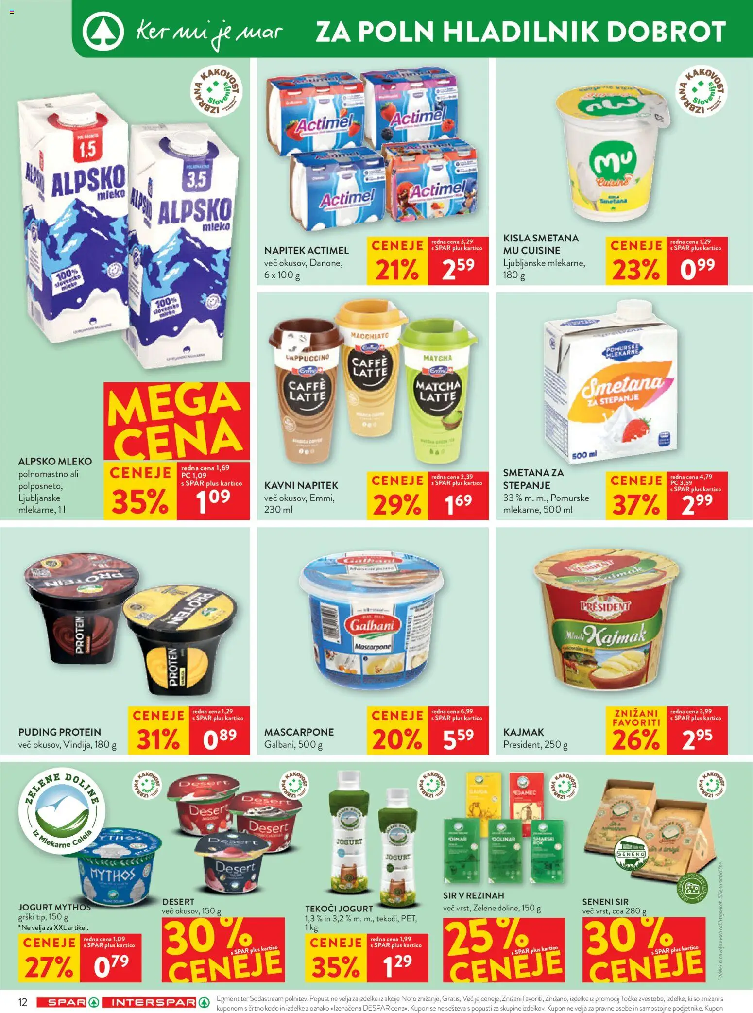 Novi Spar katalog ponudbe – veljaven od 16.09.2026 | Stran: 20 | Izdelki: Puding, Sir v rezinah, Sir, Smetana