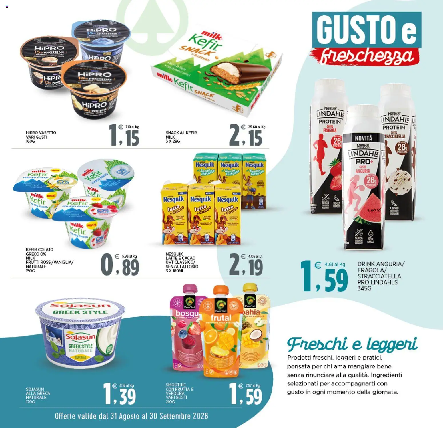 Volantino Interspar del 31/08/2026 | Pagina: 9 | Prodotti: Kefir, Latte, Cacao, Senza lattosio