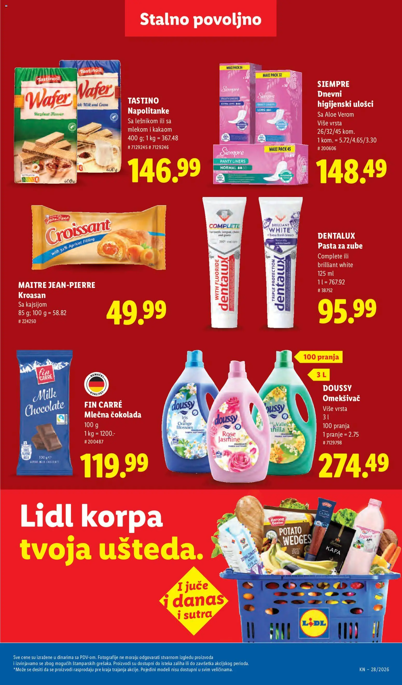 Lidl katalog - važi od 09.07.2026 | Strana: 41 | Proizvode: Kroasan, Korpa, Mlečna čokolada, Napolitanke