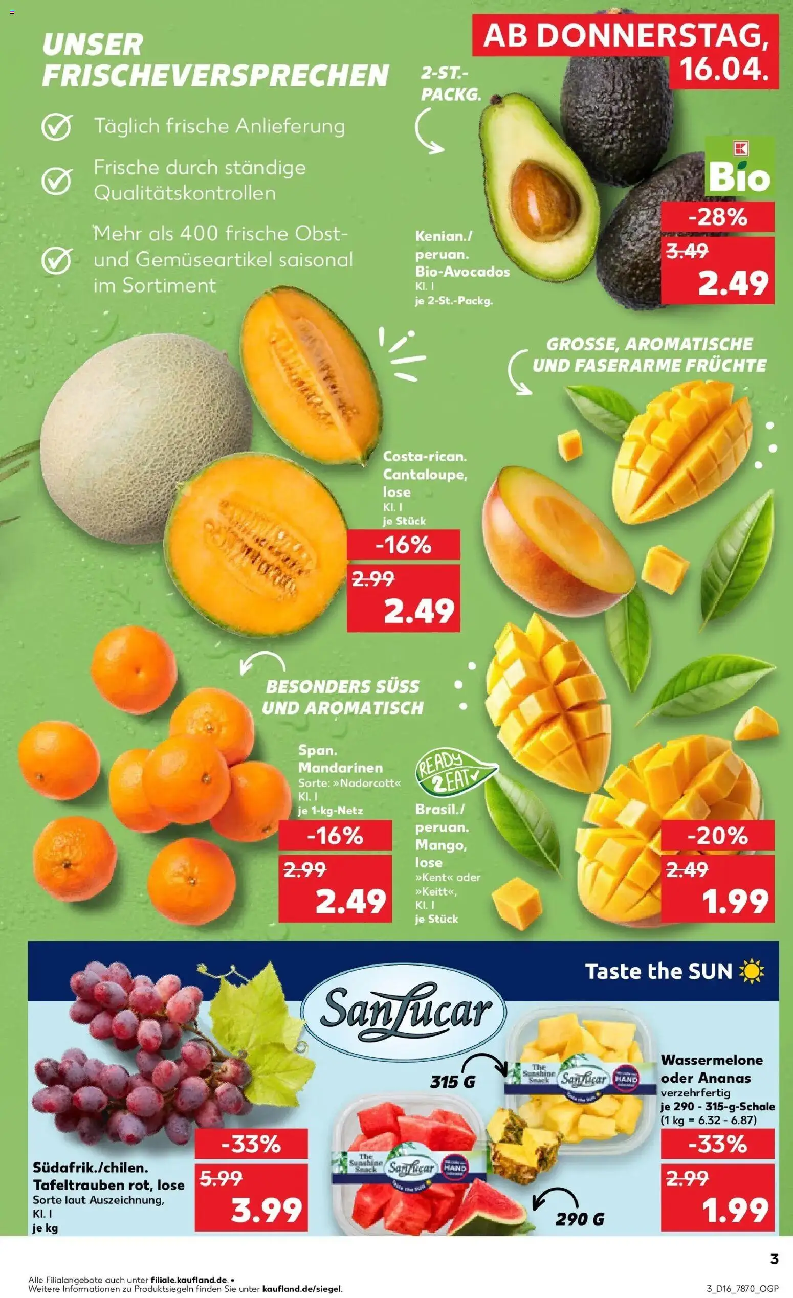 Kaufland Prospekt Sindelfingen	 – gültig ab 13.04.2026 | Seite: 15 | Produkte: Ananas, Obst, Mango, Wassermelone
