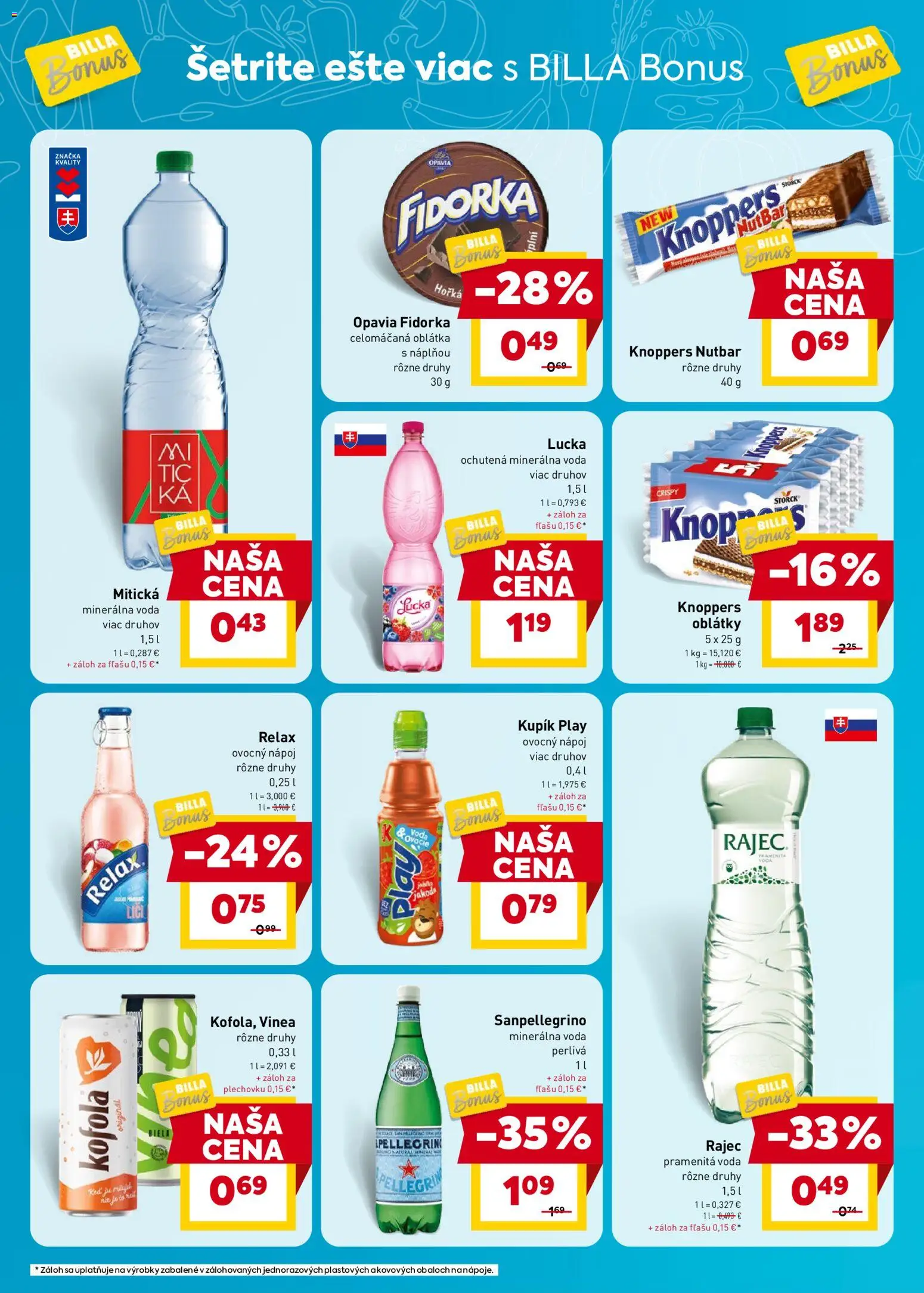 Nové Billa akcie – leták je platný od 22.07.2026 | Strana: 4 | Produkty: Kofola, Voda, Minerálna voda, Mitická