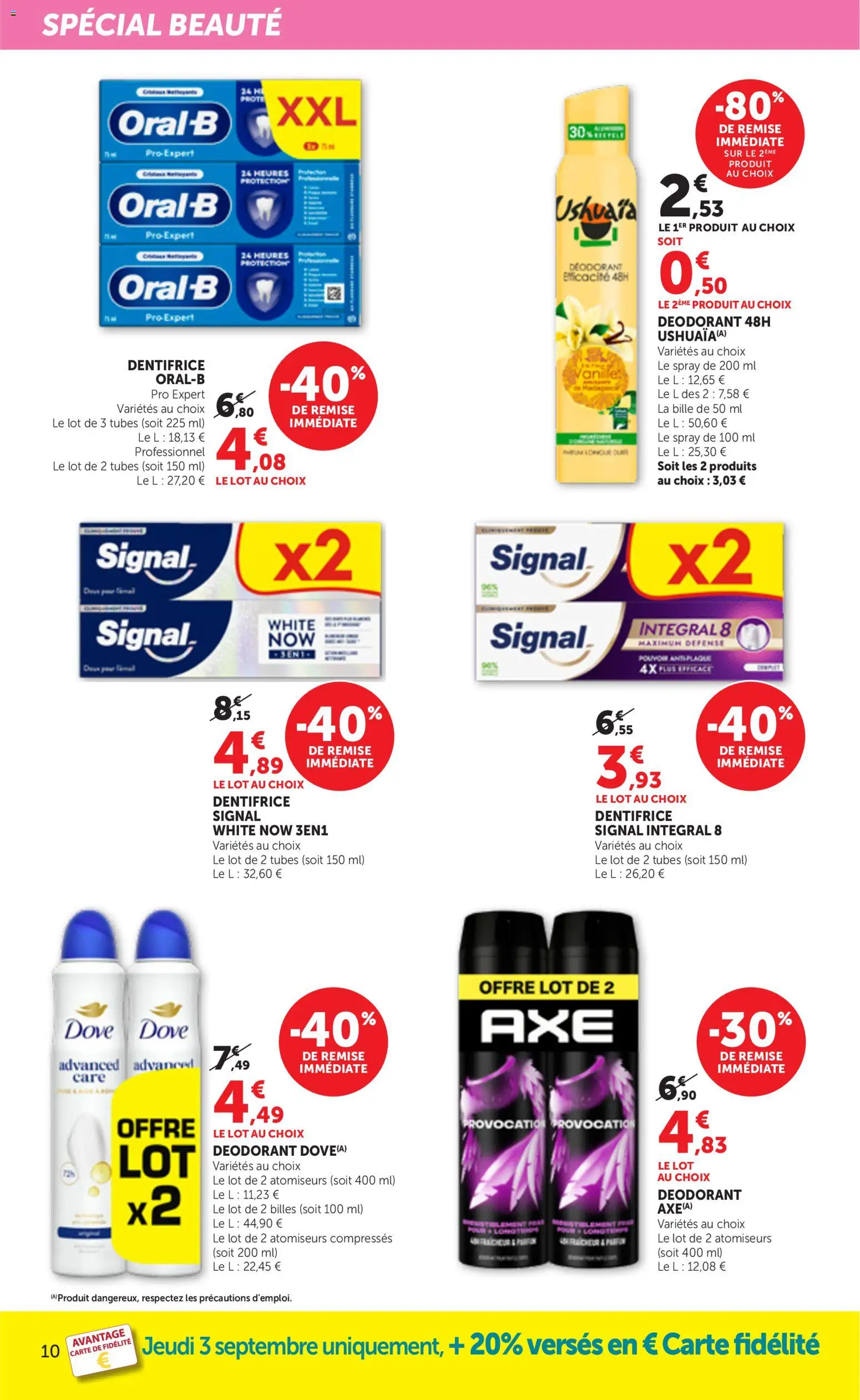 {H1} | Page: 10 | Produits: Déodorant, Dentifrice
