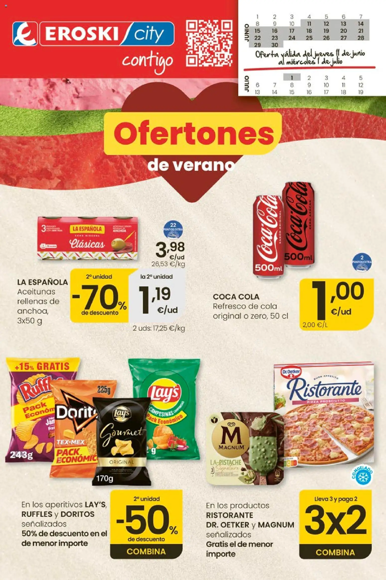 Eroski Ofertones de verano │ válido desde el 11.06.2026 | Página: 1 | Productos: Pizza