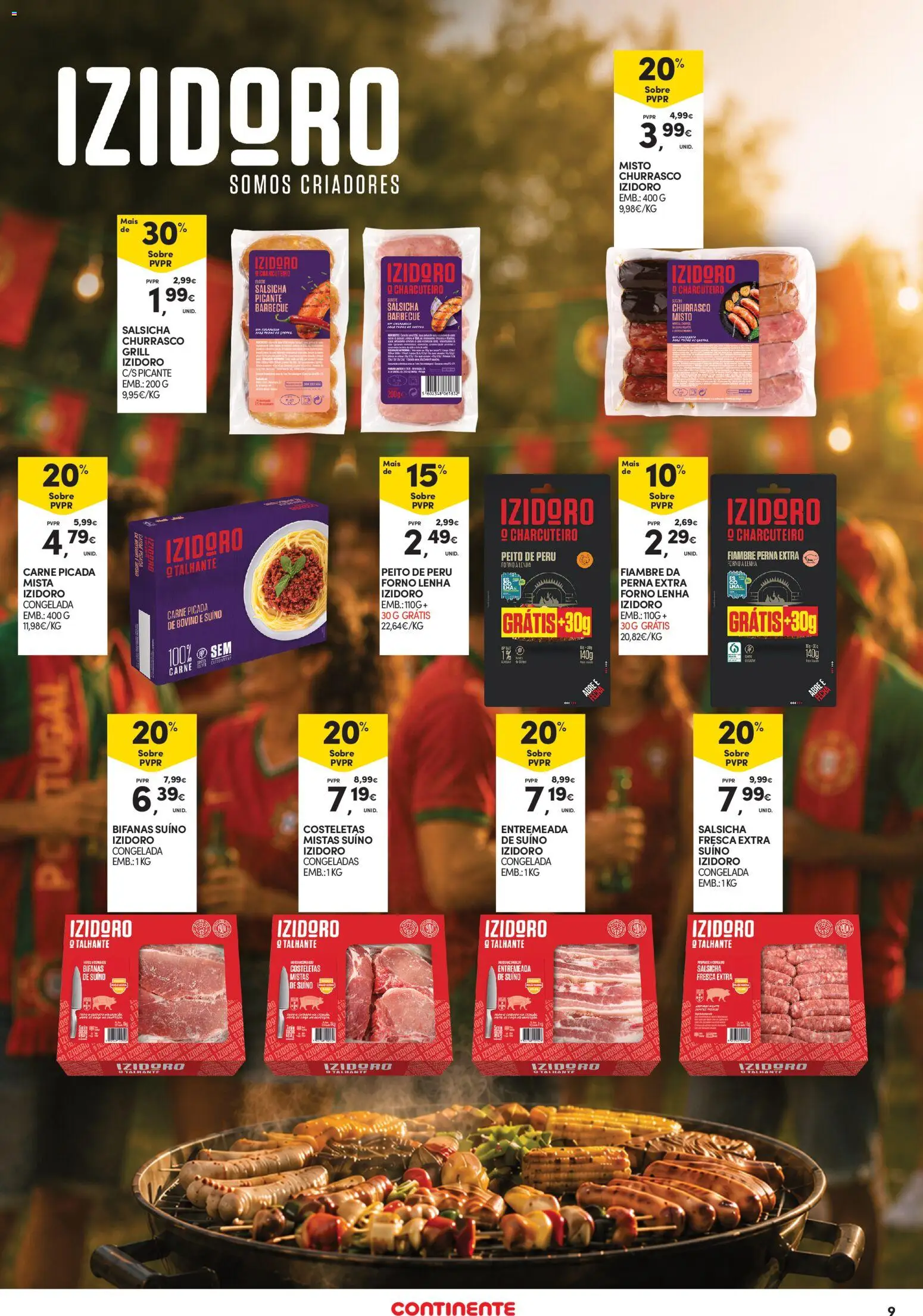 Continente Açores │ válido de 25/06/2026 | Página: 9 | Produtos: PC, Carne picada, Salsicha, Carne