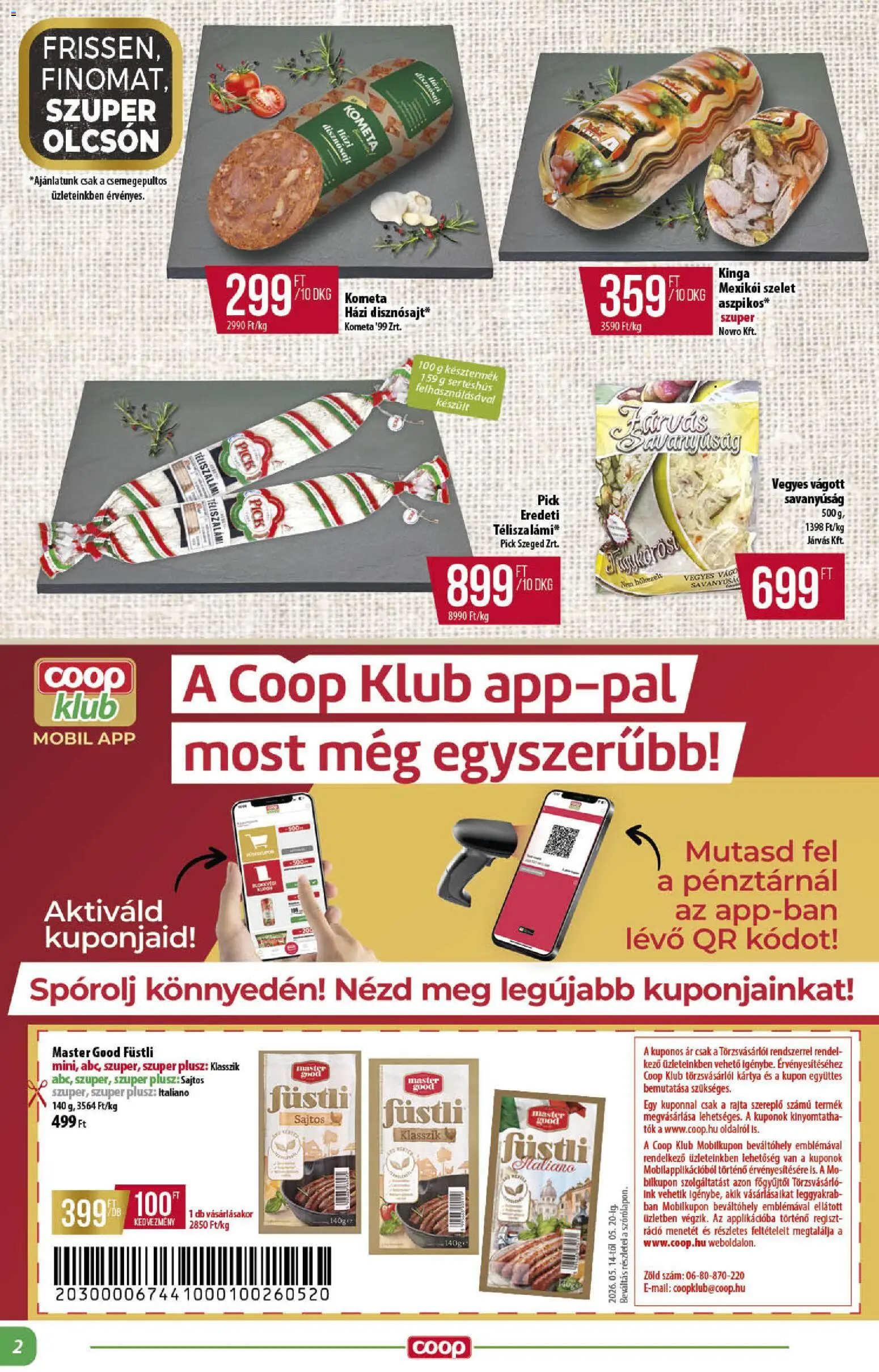 COOP akciós ujság - amely érvényes a következő dátumtól: 14.05.2026 | Oldal: 2