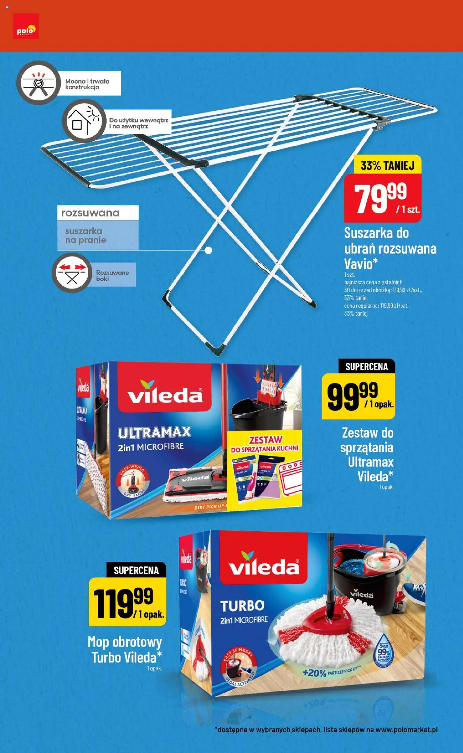 POLOmarket gazetka - Inspirujący Tydzień od 14.10.2026 | Strona: 8 | Produkty: Suszarka, Mop obrotowy, Vileda, Mop
