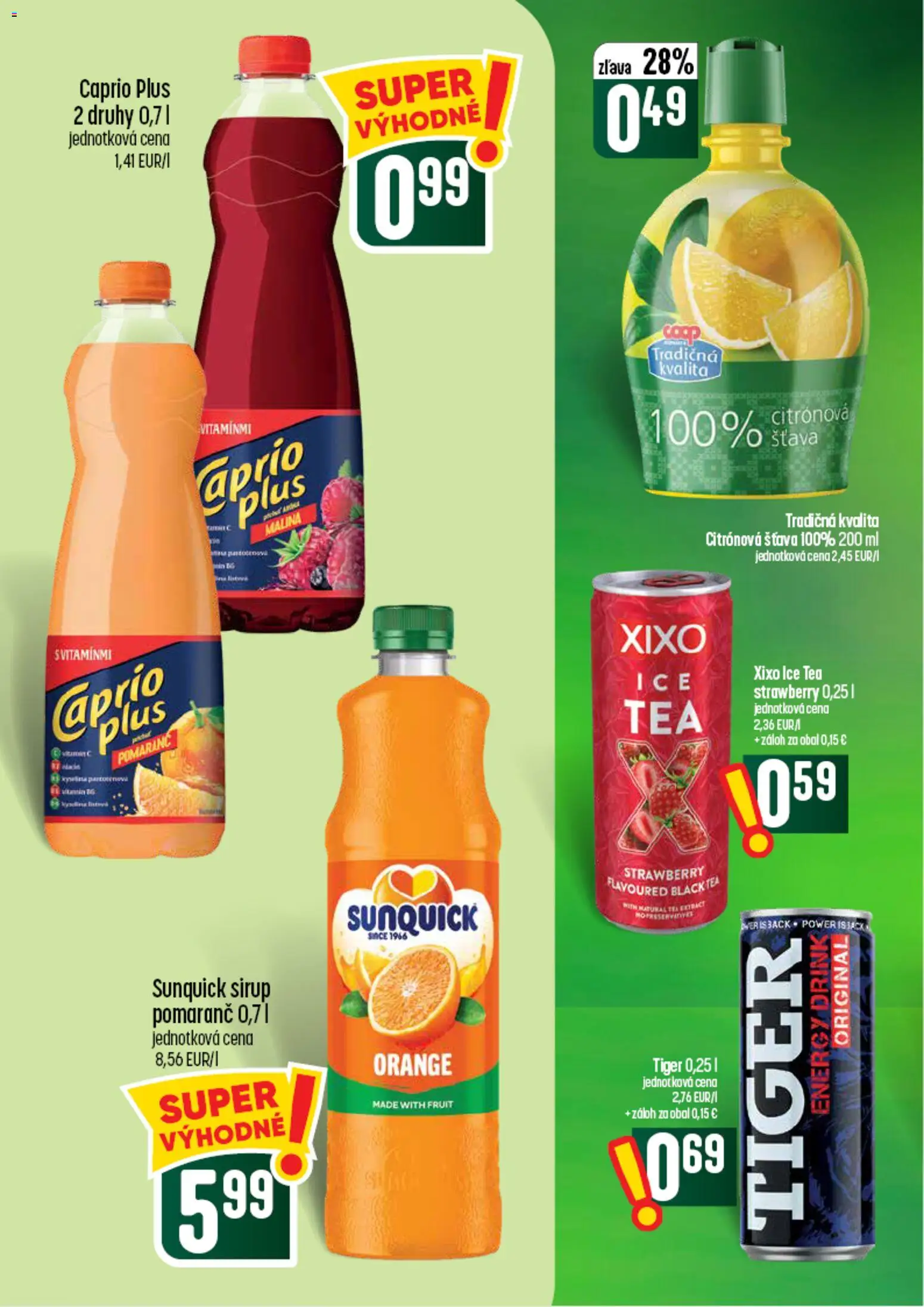 Nové COOP Jednota akcie – leták je platný od 03.09.2026 | Strana: 48 | Produkty: Ice Tea, Citrónová šťava, Sirup, Sunquick