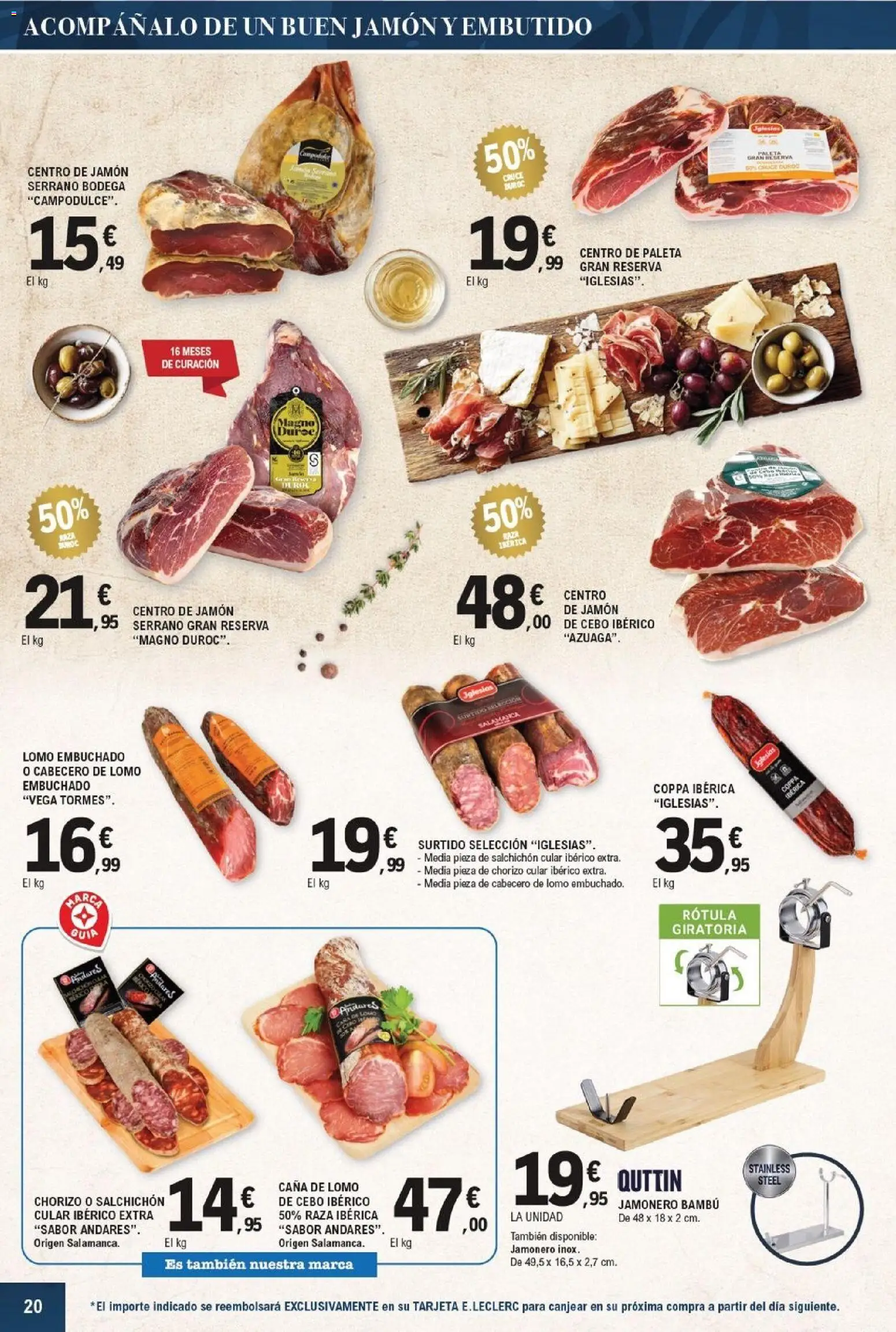 E.Leclerc - León │ válido desde el 21/09/2026 | Página: 20 | Productos: Jamón serrano, Lomo, Jamón