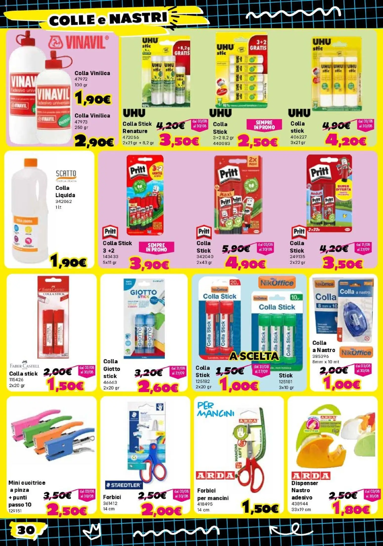Volantino Orizzonte del 30/07/2026 | Pagina: 30 | Prodotti: Colla, Cucitrice