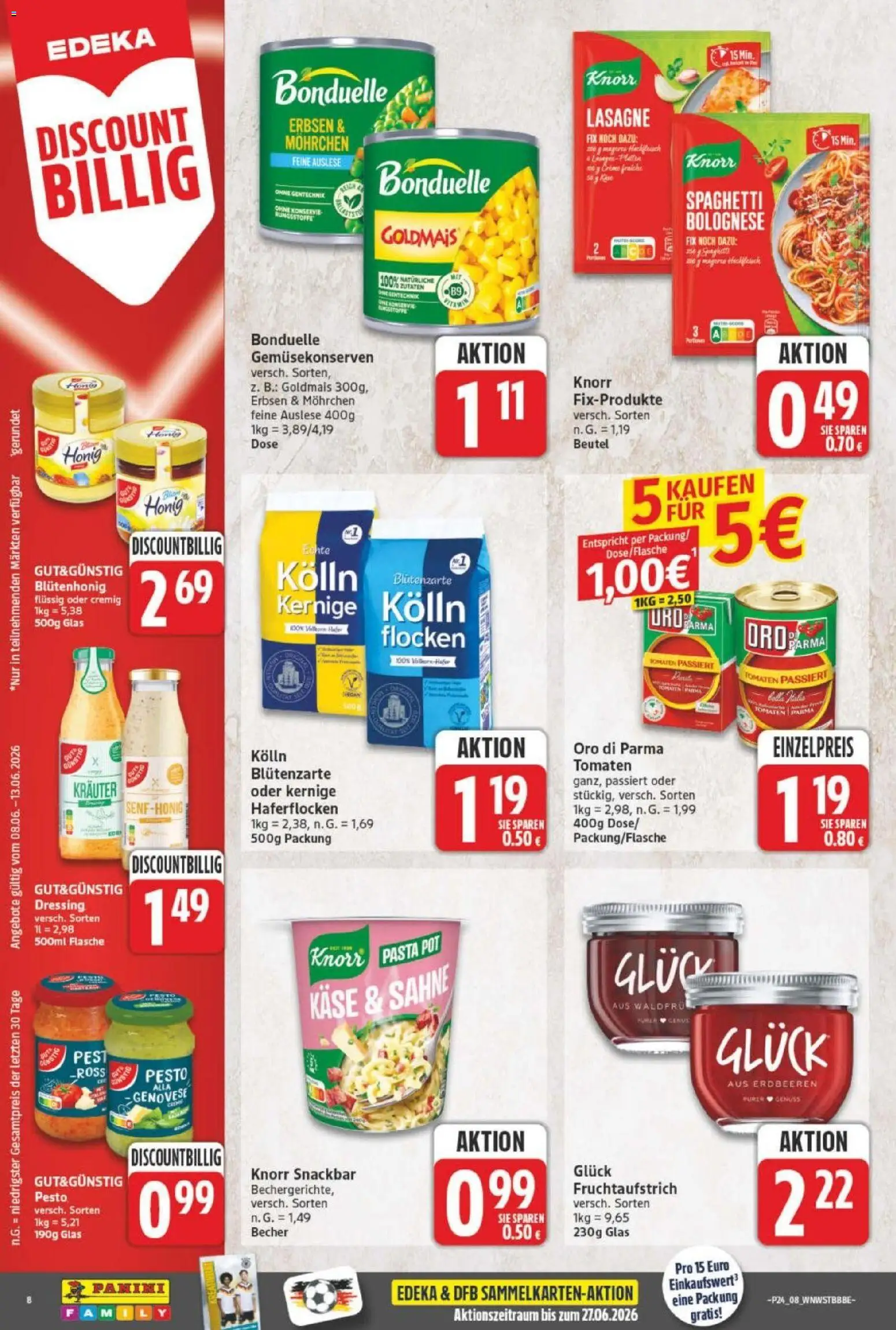 NP Discount Prospekt – gültig ab 08.06.2026 | Seite: 8 | Produkte: Kolln, Käse, Knorr, Sahne