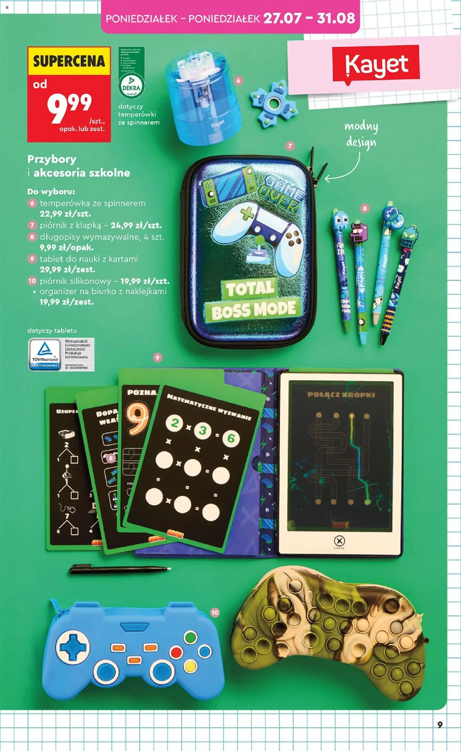 Biedronka Polsko leták - Hity i inspiracje od 27.07.2026 | Strana: 13 | Produkty: Organizér, Tablet