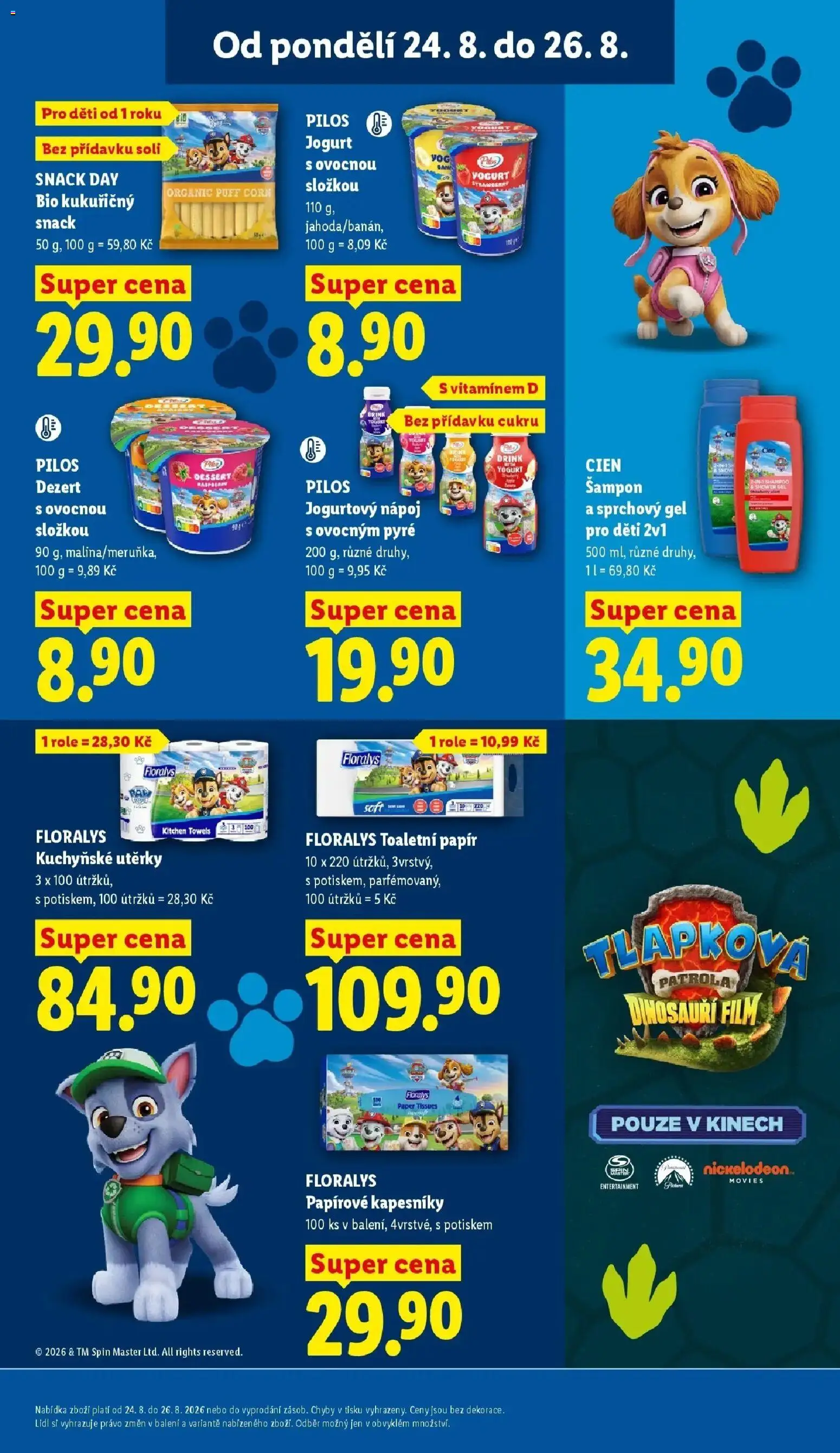 Lidl leták od 24.08.2026 - Nový akční leták | Strana: 19 | Produkty: Kuchyňské utěrky, Utěrky, Papírové kapesníky, Dezert
