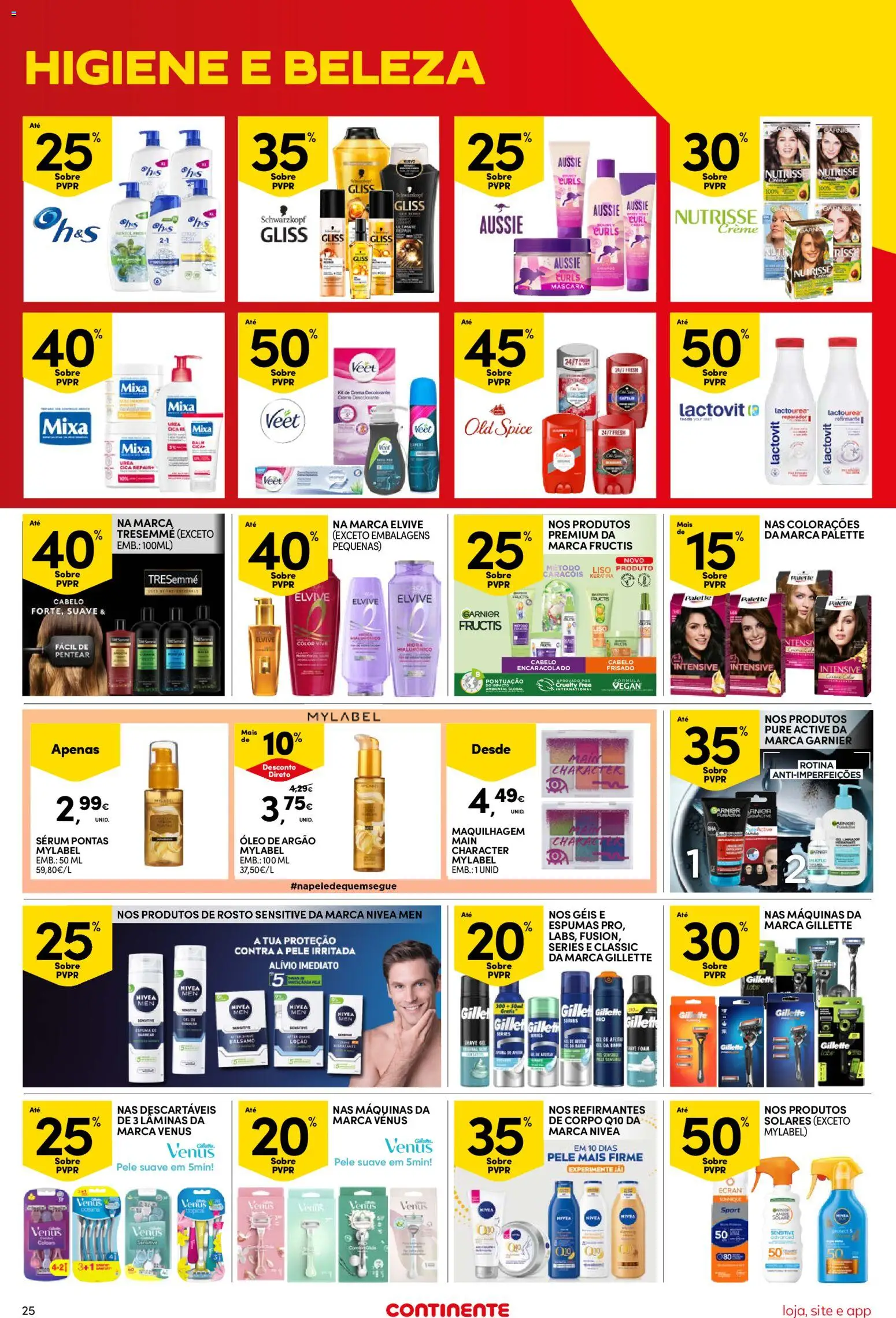 Continente Semanal Continente Bom Dia │ válido de 25/08/2026 | Página: 25 | Produtos: Maquilhagem, Sérum, Óleo, Creme
