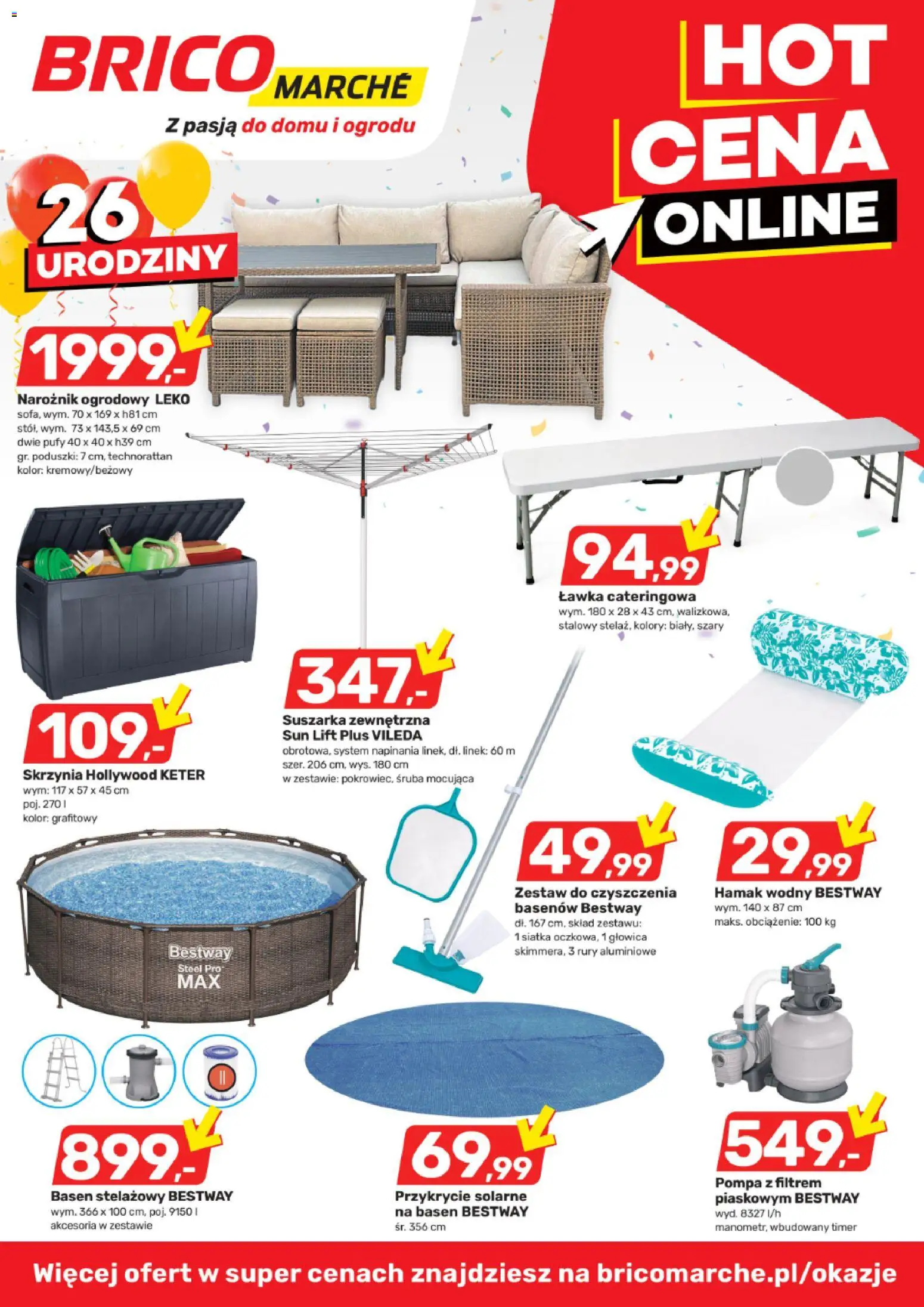 Brico Marché gazetka - Hot cena online od 03.06.2026 | Strona: 2 | Produkty: Suszarka, Siatka, Vileda, Hamak