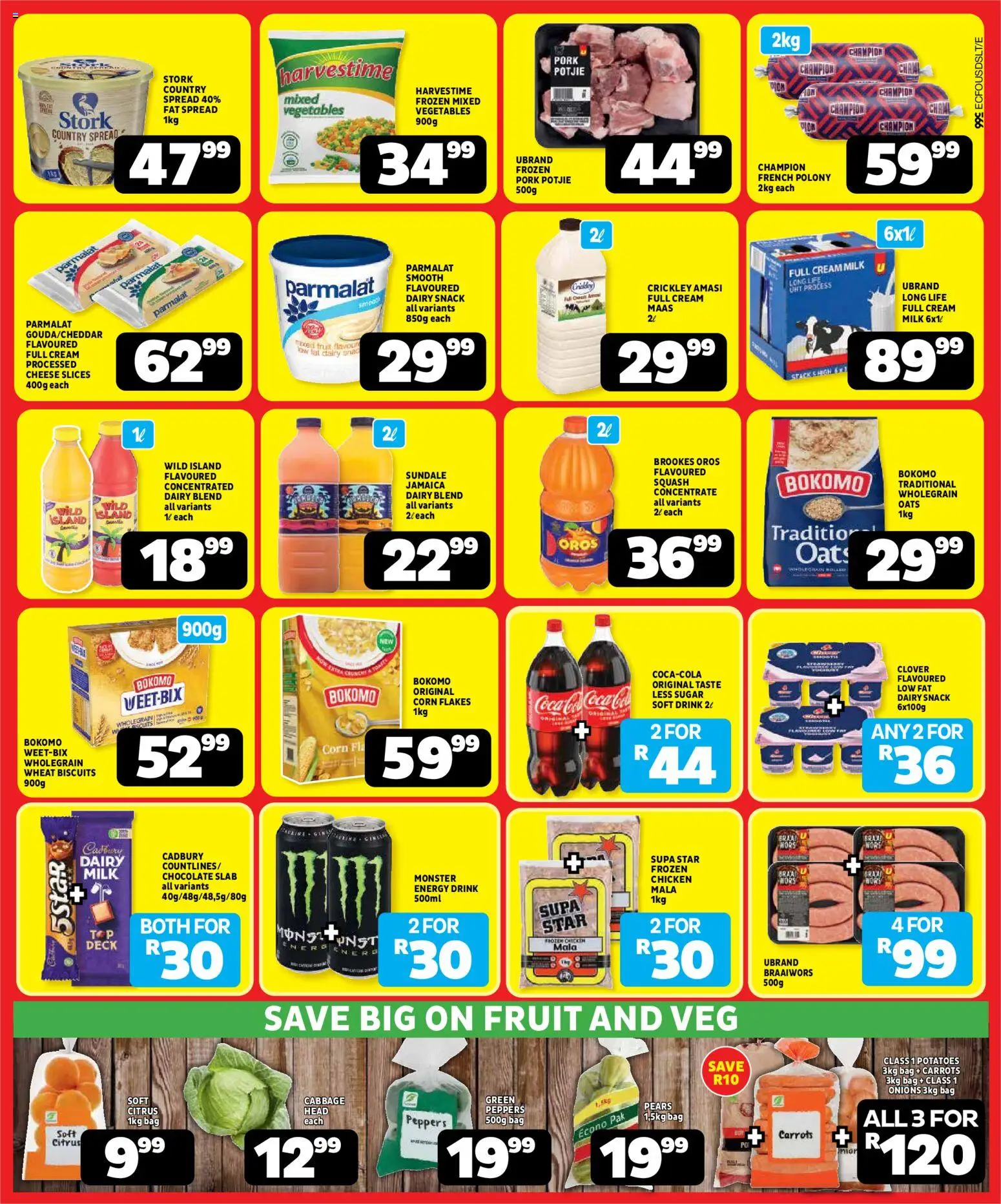 New Usave catalogue – valid from 25.05.2026 | Page: 3 | Products: Pears, Squash, Biscuits, Fruit