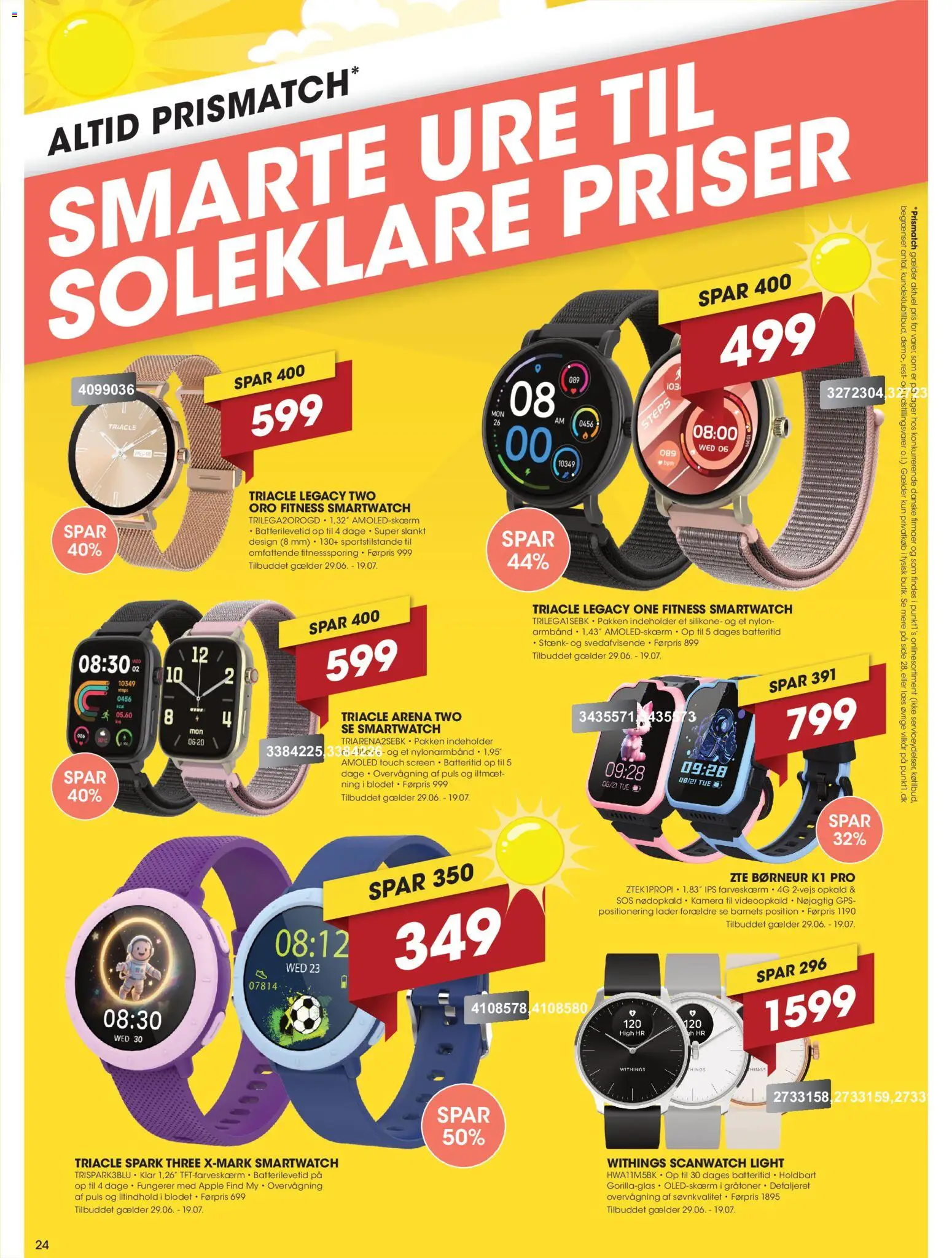 Punkt1 tilbudsavis – gyldig fra 29/06/2026 | Side: 24 | Produkter: Ure, GPS, Søm, Smartwatch
