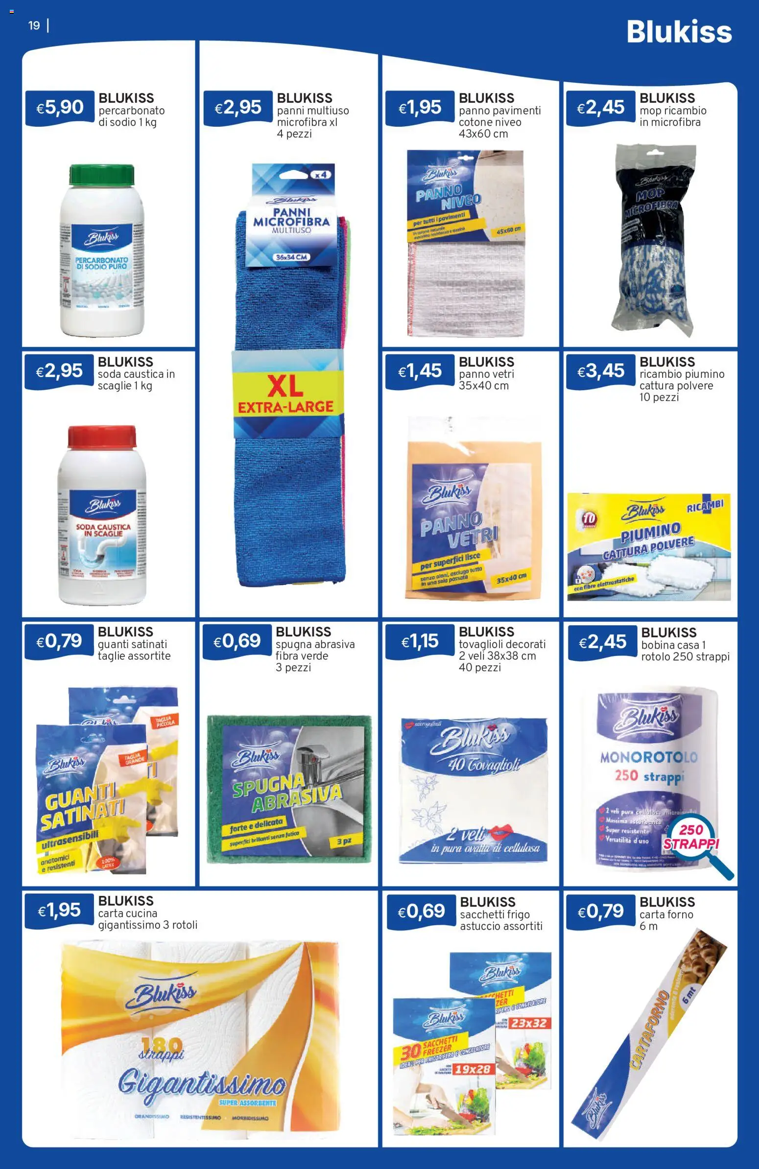 Volantino Sirene Blu del 01/09/2026 | Pagina: 19 | Prodotti: Guanti, Assorbenti, Congelatore, Panni