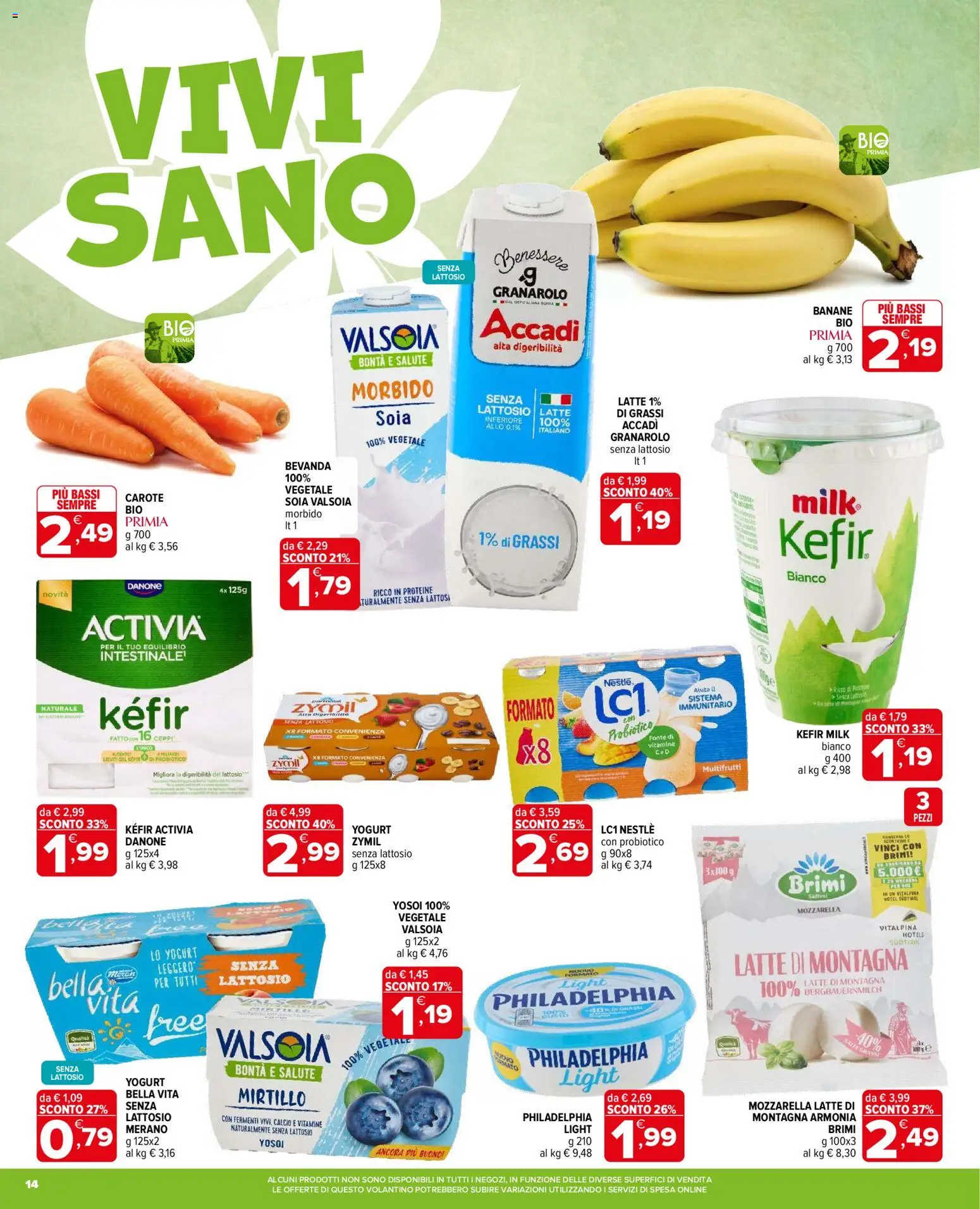 Volantino Iperal del 14/10/2026 | Pagina: 14 | Prodotti: Kefir, Yogurt, Mozzarella, Latte