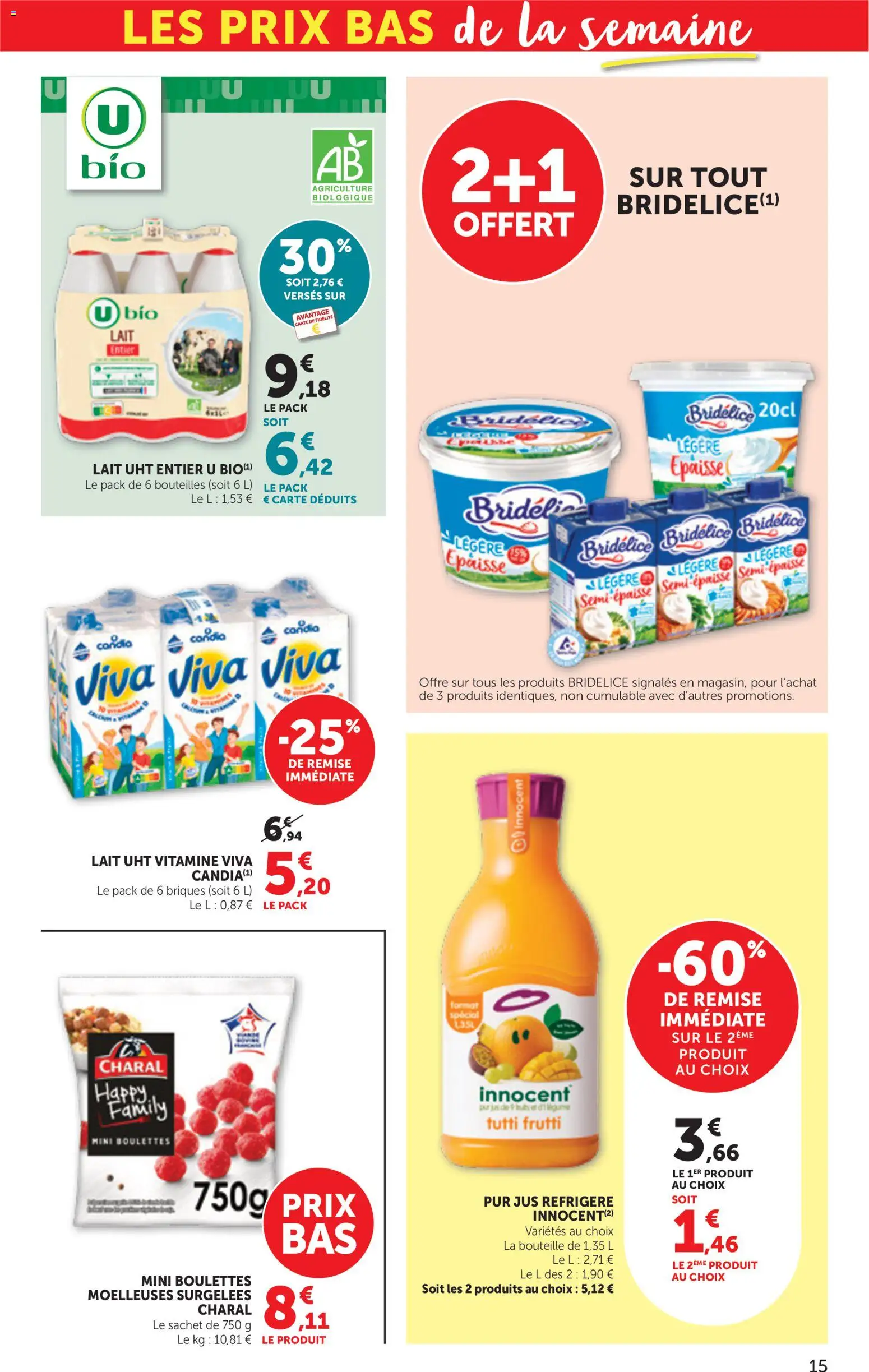 {H1} | Page: 15 | Produits: Briques, Bouteille, Lait, Jus