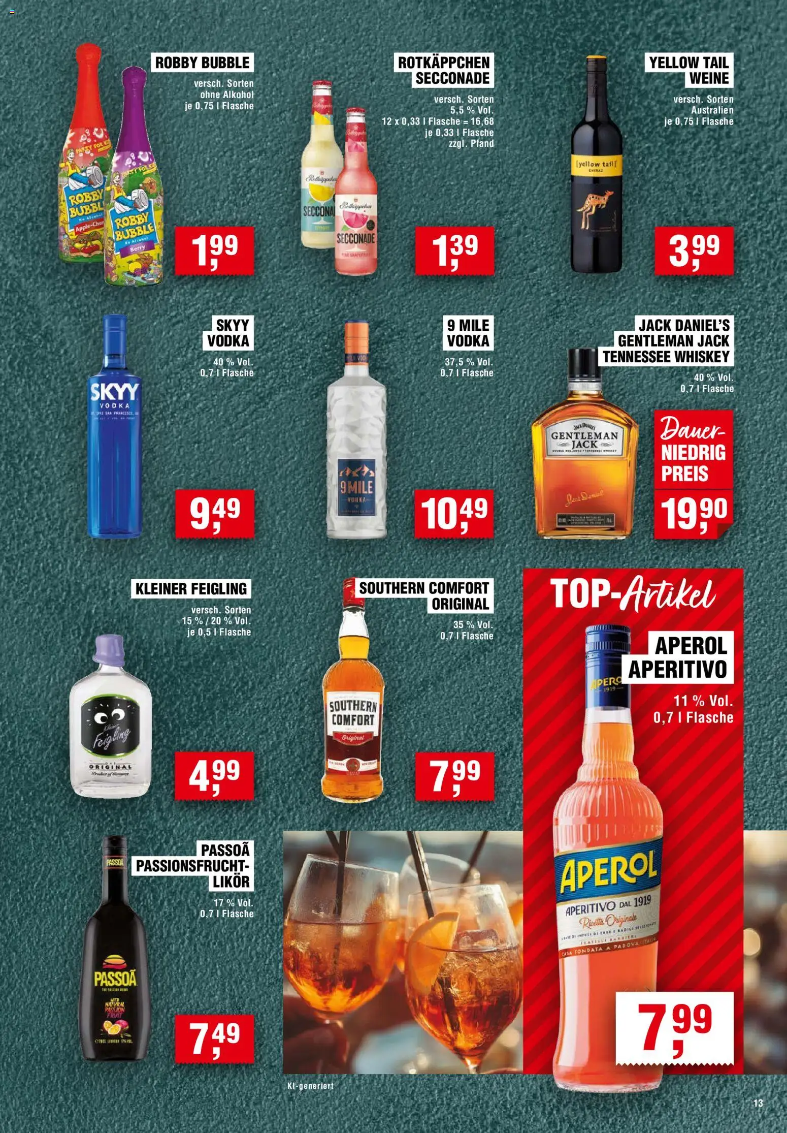 Handelshof Prospekt – gültig ab 15.10.2026 | Seite: 13 | Produkte: Likör, Southern comfort, Rotkäppchen, Whiskey