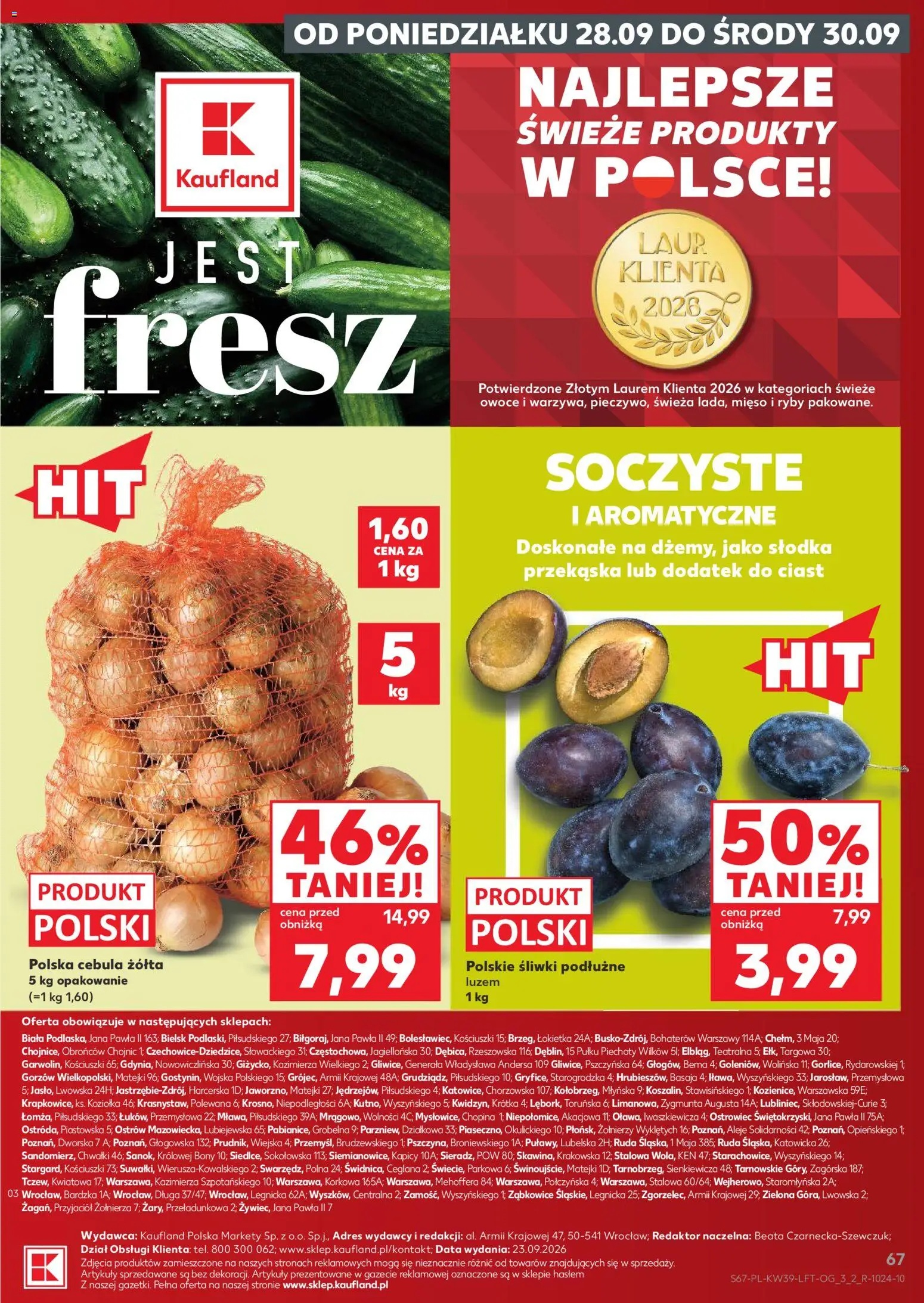 Kaufland Polsko leták od 24.09.2026 | Strana: 67 | Produkty: Ryby