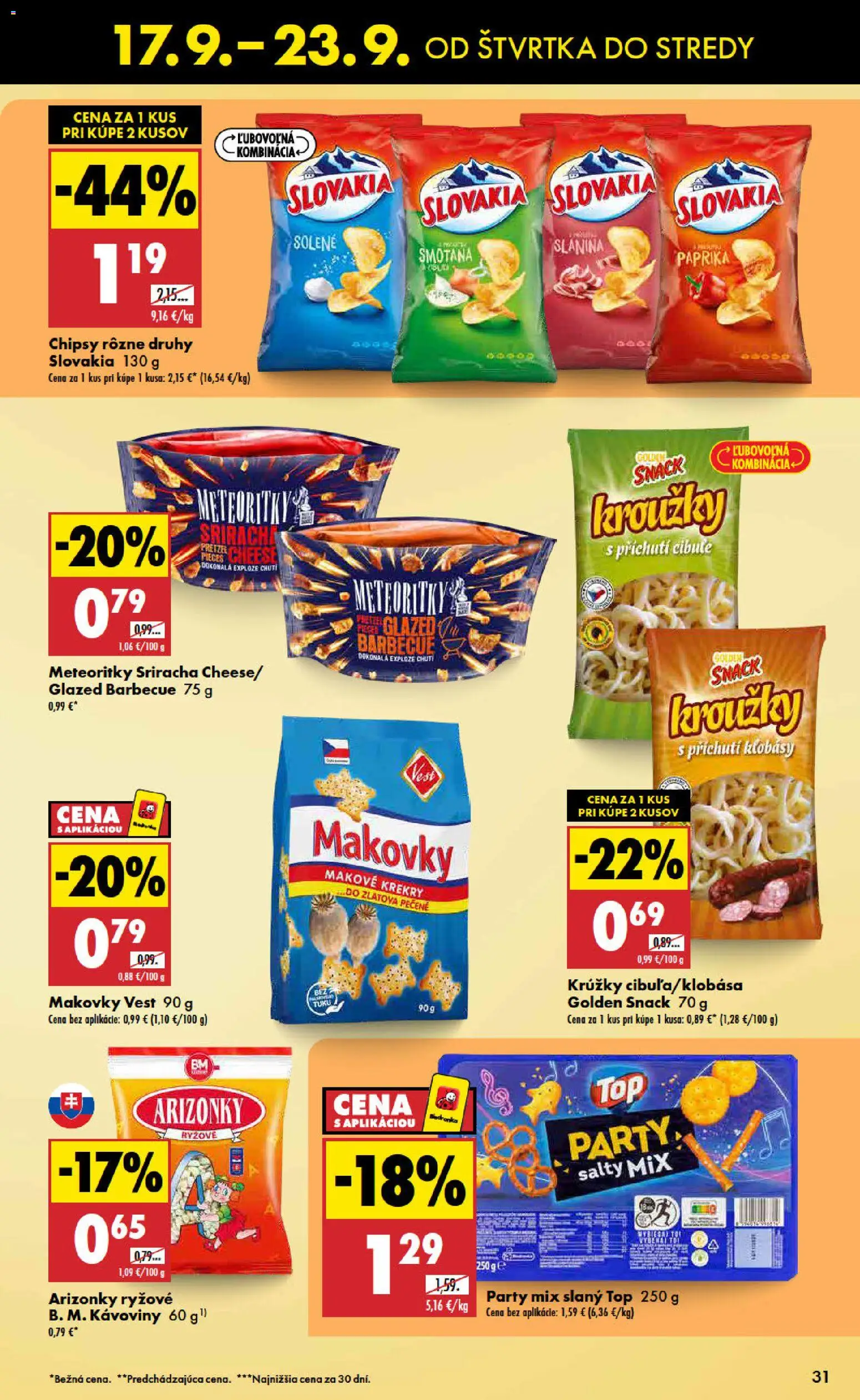 Nové Biedronka akcie – leták je platný od 17.09.2026 | Strana: 31 | Produkty: Paprika, Slanina, Krekry, Chipsy