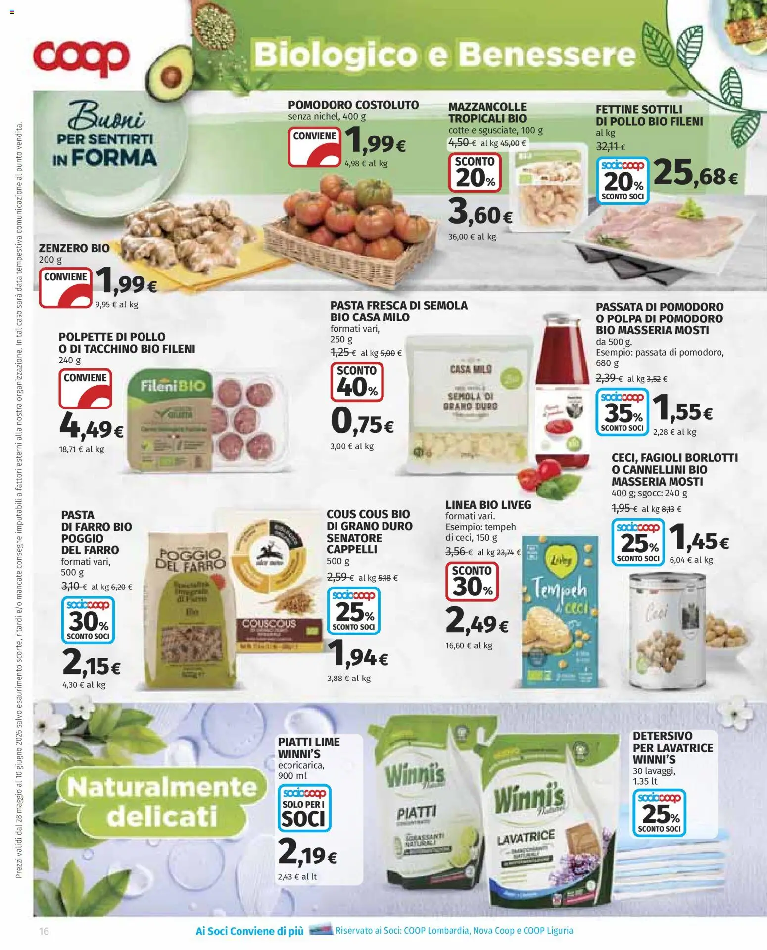 Volantino COOP del 28.05.2026 | Pagina: 16 | Prodotti: Tacchino, Pasta, Lime, Farro