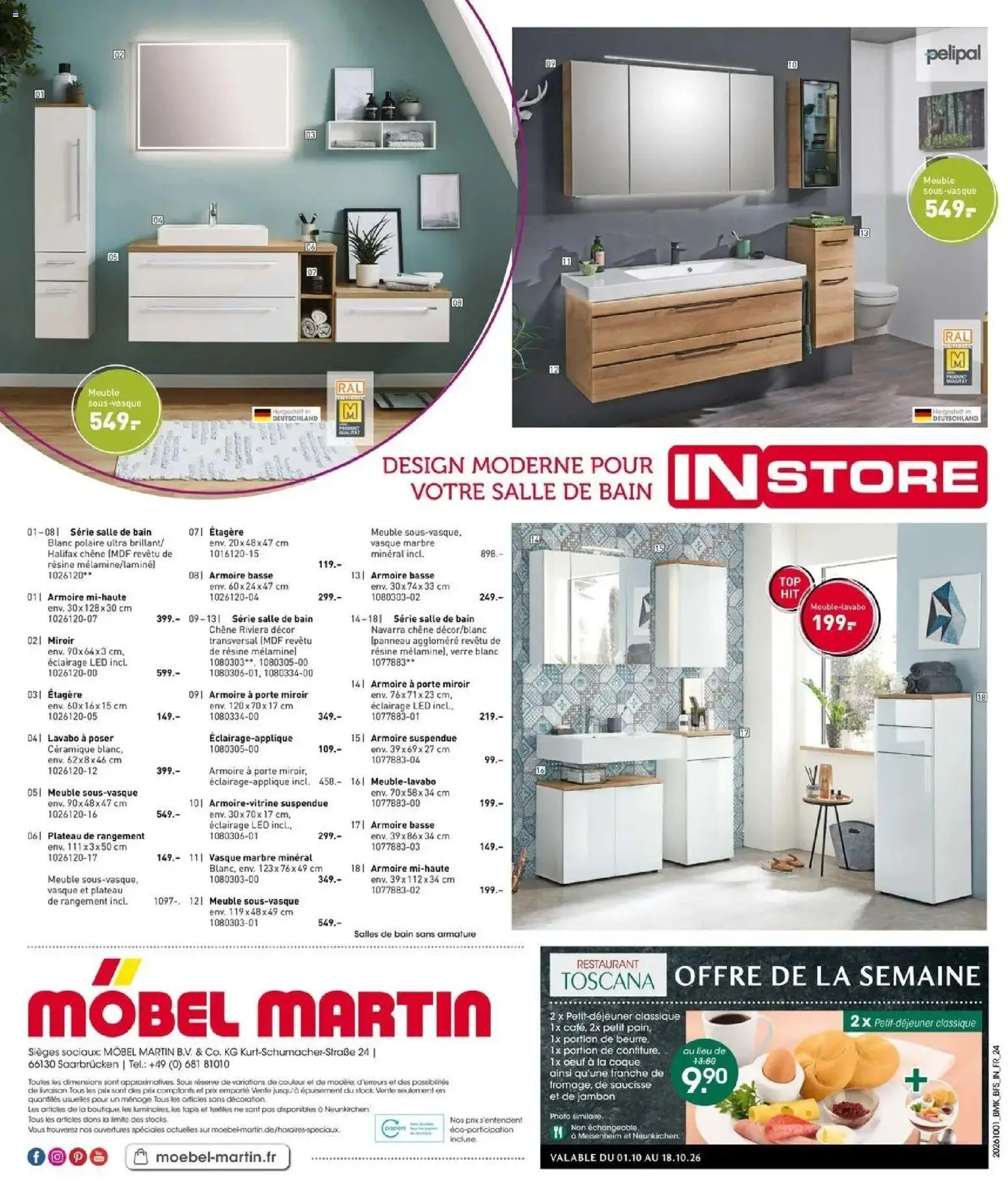 Möbel Martin - Möbel Martin: Offres hebdomadaires à partir du 01/10/2026 - promo en ligne | Page: 24 | Produits: Lavabo, Tapis, Polaire, Jambon
