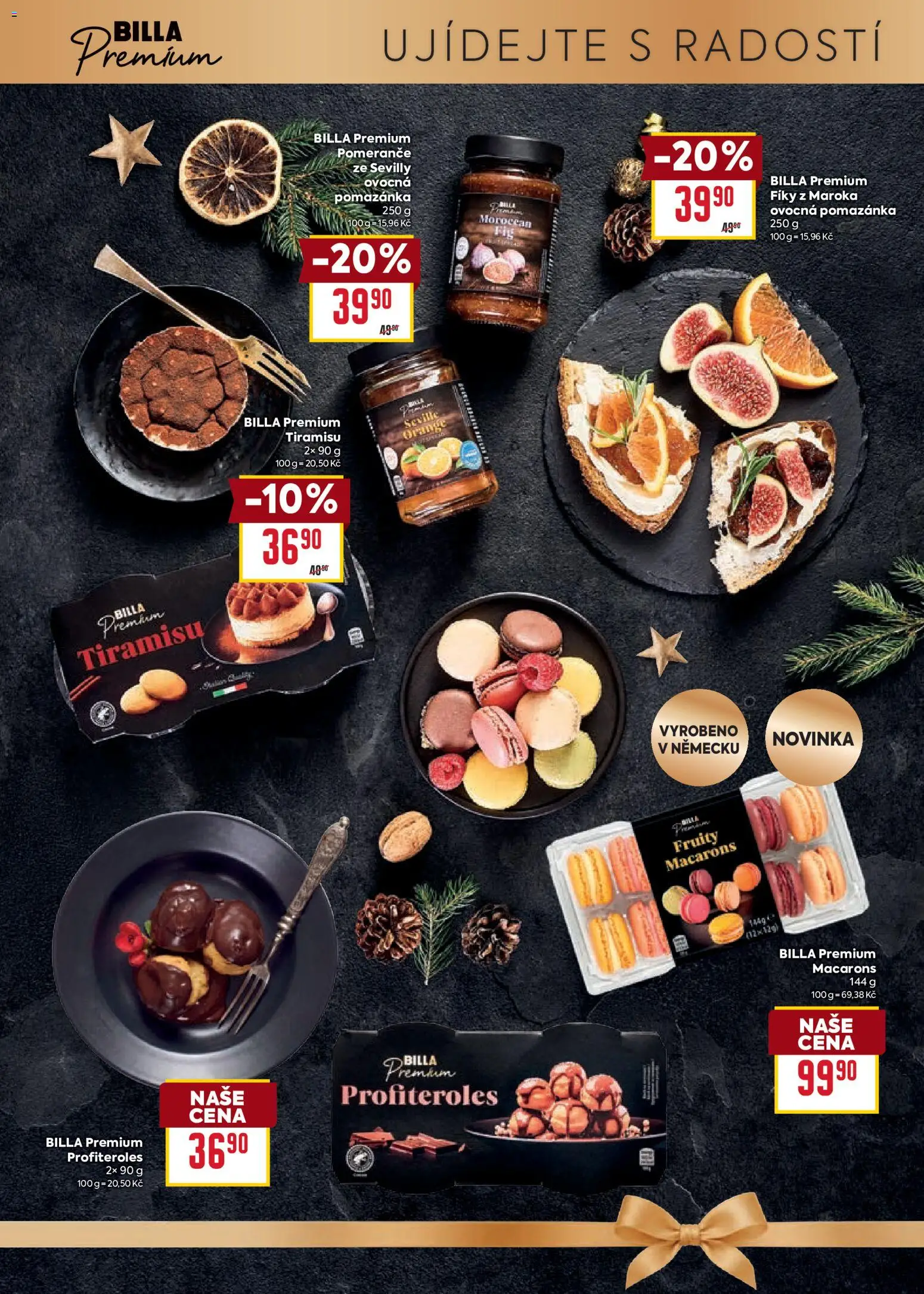 Billa leták - Billa Premium od 21.10.2026 | Strana: 10 | Produkty: Profiteroles, Tiramisu, Fíky, Pomeranče