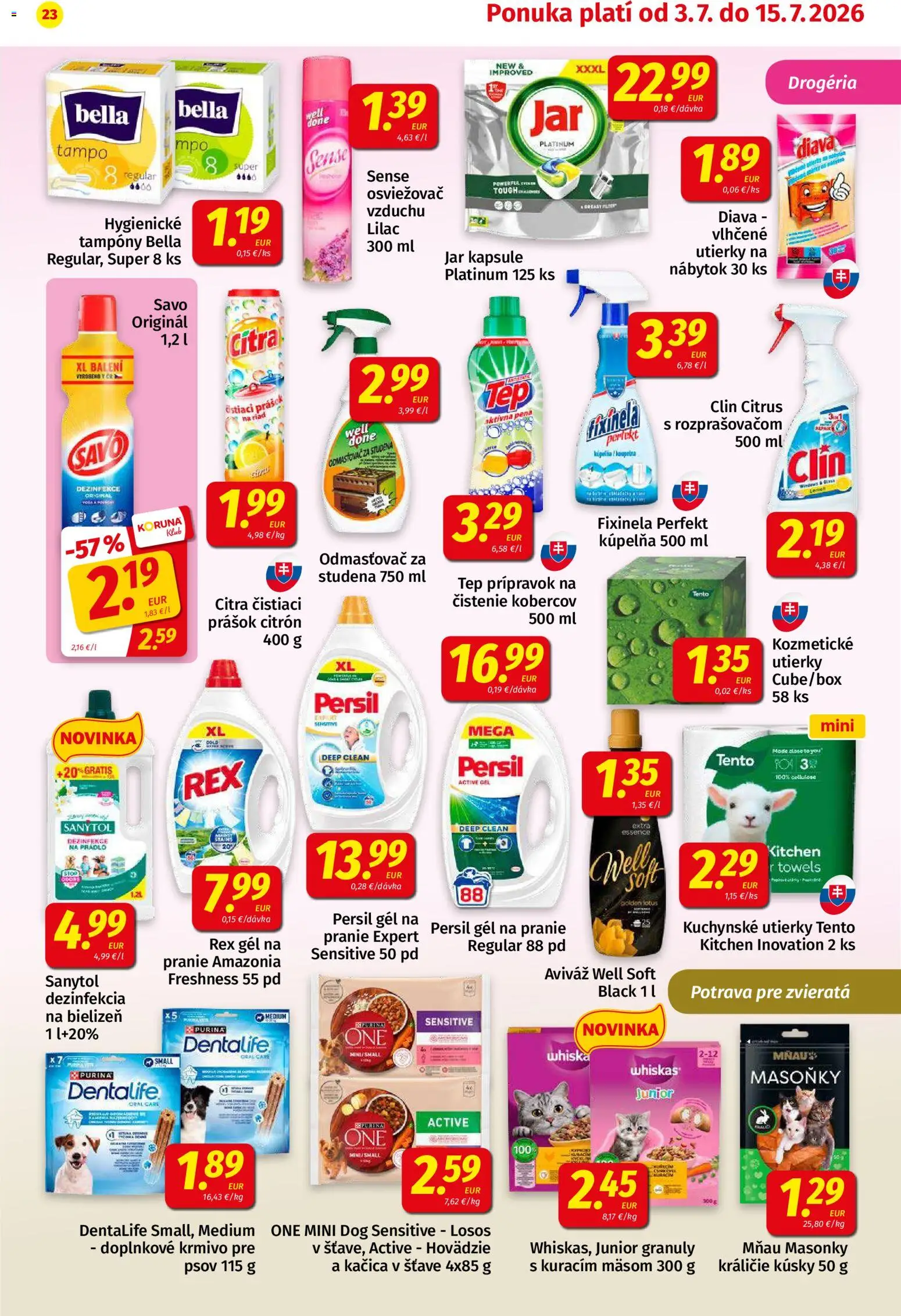 Nové Koruna akcie – leták je platný od 03.07.2026 | Strana: 23 | Produkty: Nábytok, Kúpelňa, Kačica