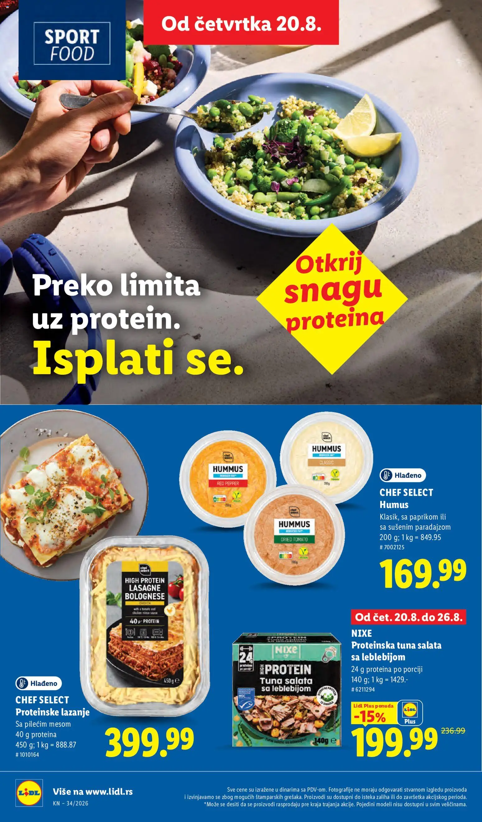 Lidl katalog - važi od 20.08.2026 | Strana: 68 | Proizvode: Tuna, Protein, Salata, Hummus