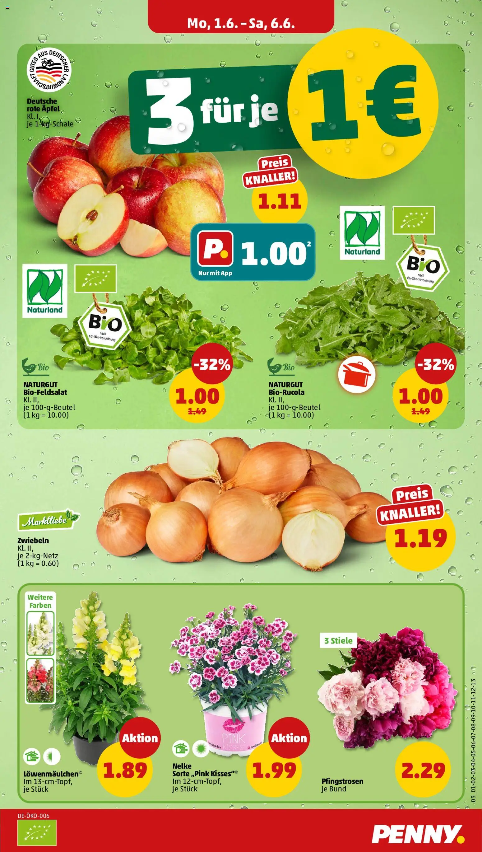 Penny Prospekt – gültig ab 01.06.2026 | Seite: 3 | Produkte: Äpfel, Zwiebeln