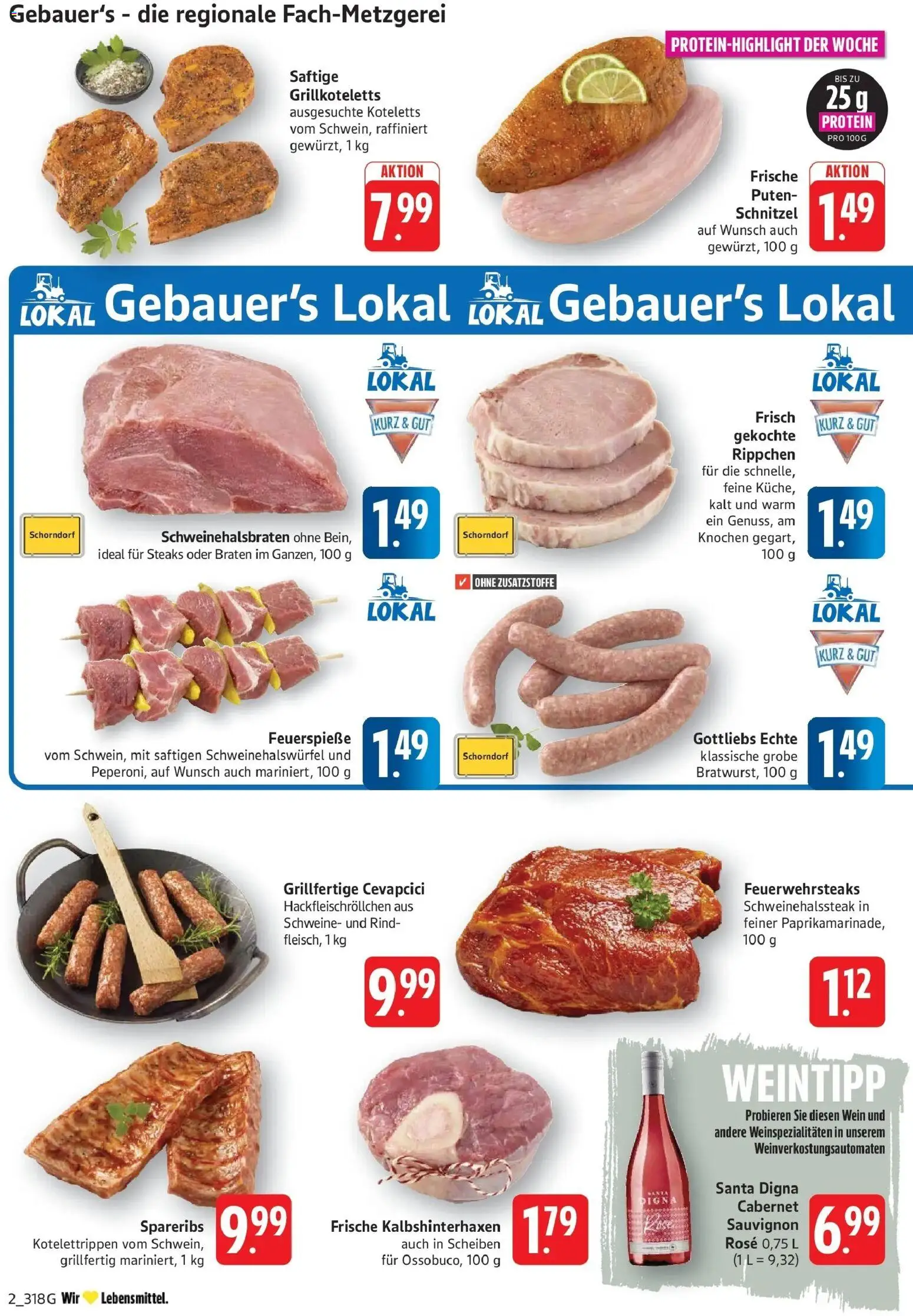 Edeka Prospekt Eislingen (ab 17.08.2026) » Angebote Online | Seite: 2 | Produkte: Cevapcici, Schnitzel, Wein
