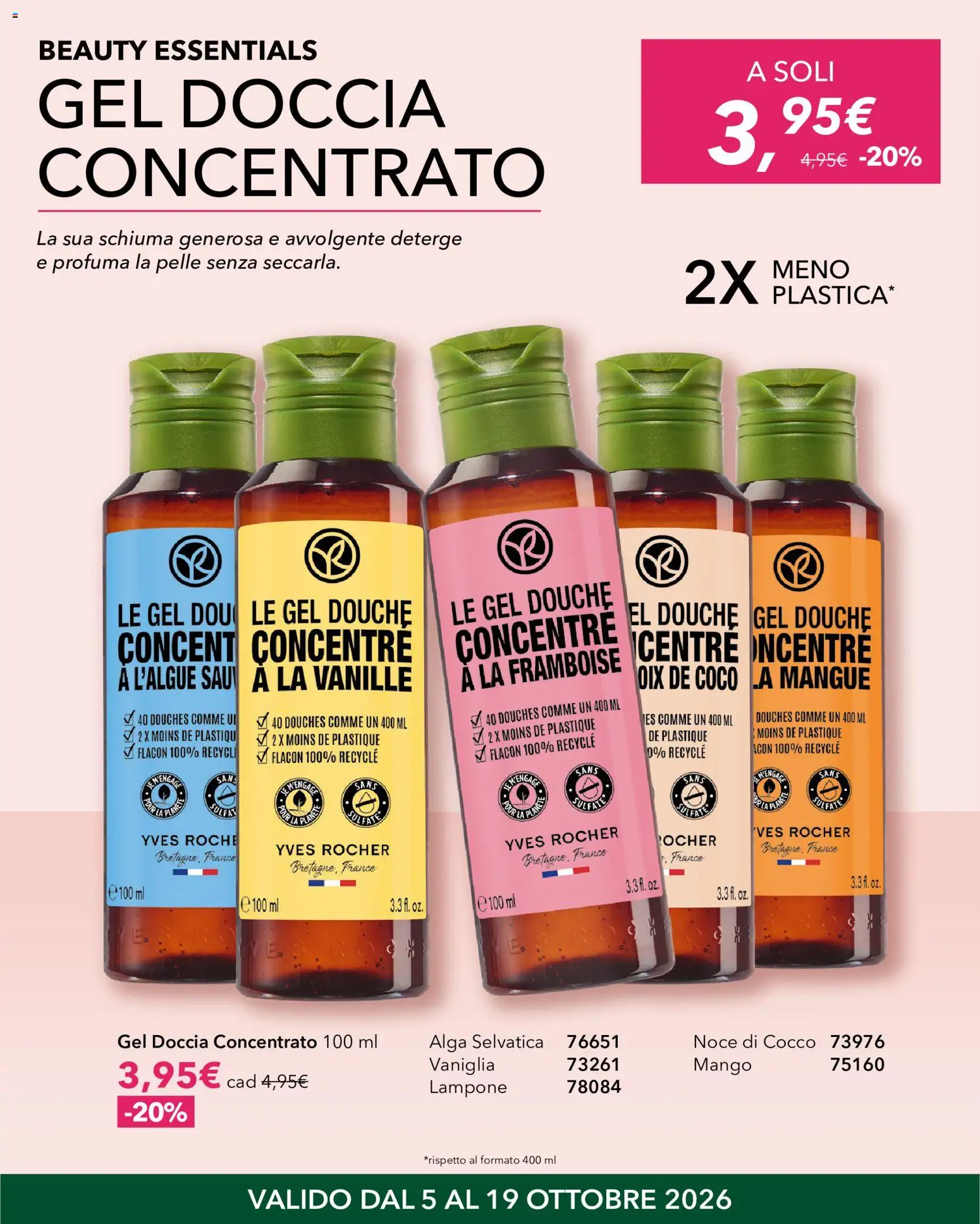 Volantino Yves Rocher del 05/10/2026 | Pagina: 2 | Prodotti: Vaniglia, Schiuma, Cocco, Gel doccia