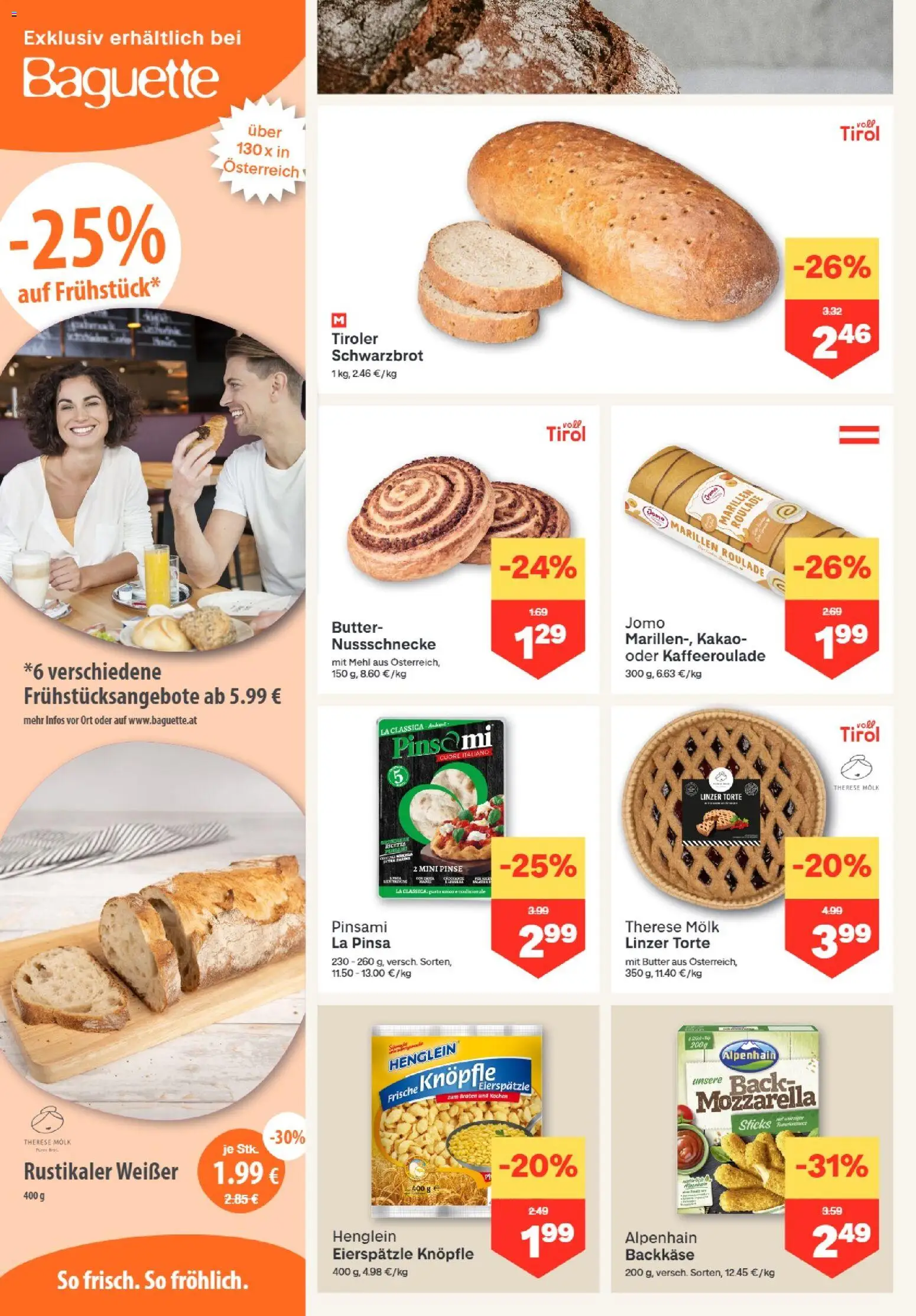 MPREIS Absam gültig ab 22.10.2026 | Seite: 4 | Produkte: Baguette, Mehl, Butter