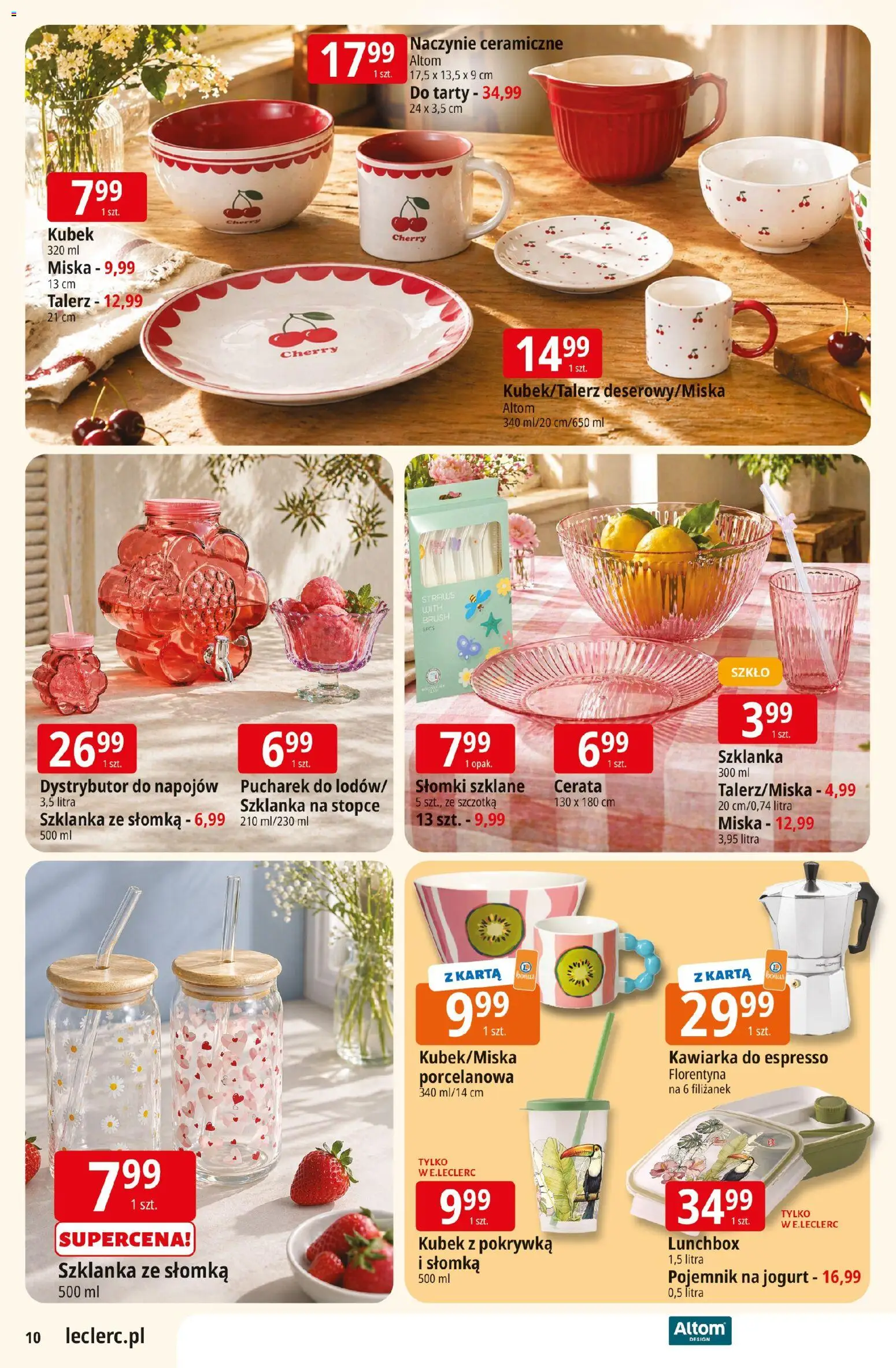 E.Leclerc gazetka - Elbląg od 12.05.2026 | Strona: 10 | Produkty: Szklanka, Karta, Jogurt, Kawiarka