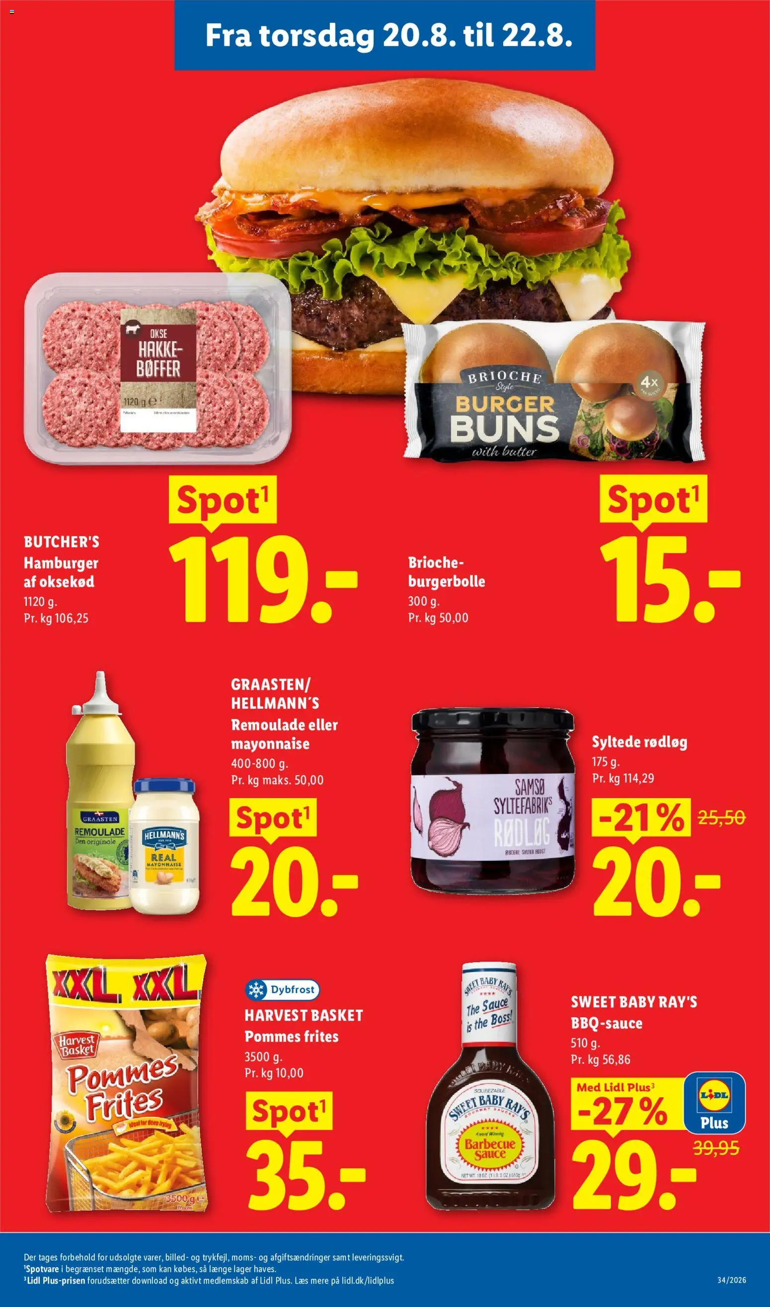 Lidl tilbudsavis – gyldig fra 16/08/2026 | Side: 36 | Produkter: Pommes frites, Bøffer, Oksekød, Søm