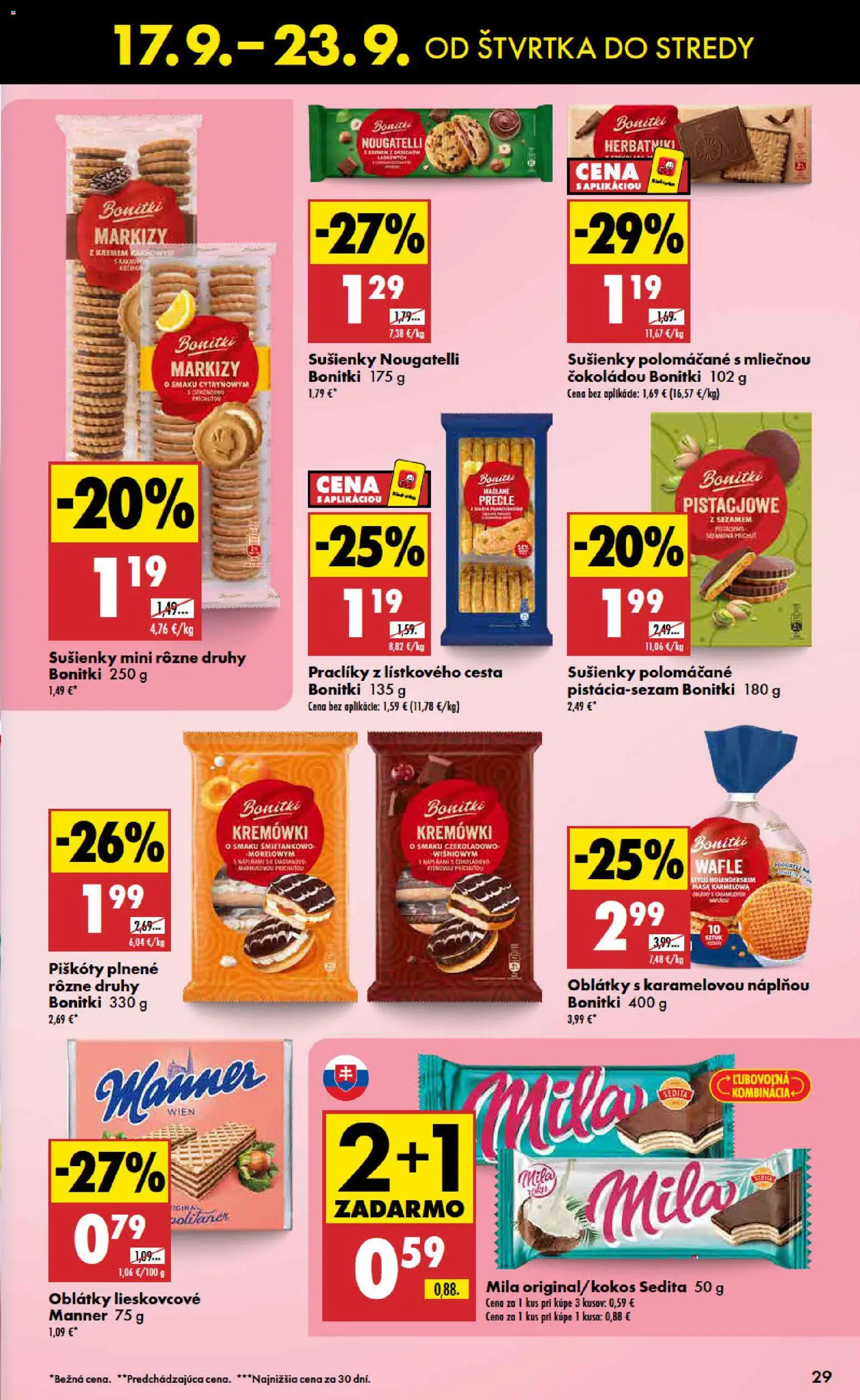 Nové Biedronka akcie – leták je platný od 17.09.2026 | Strana: 29 | Produkty: Piškóty, Sušienky, Oblátky, Mila