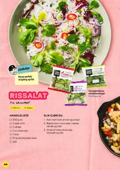 Forhåndsvisning av Grillfest hos Bunnpris gyldig fra 25.04.2026 | Side: 45 | Produkter: Desk, Salat, Olivolja, Ruccula