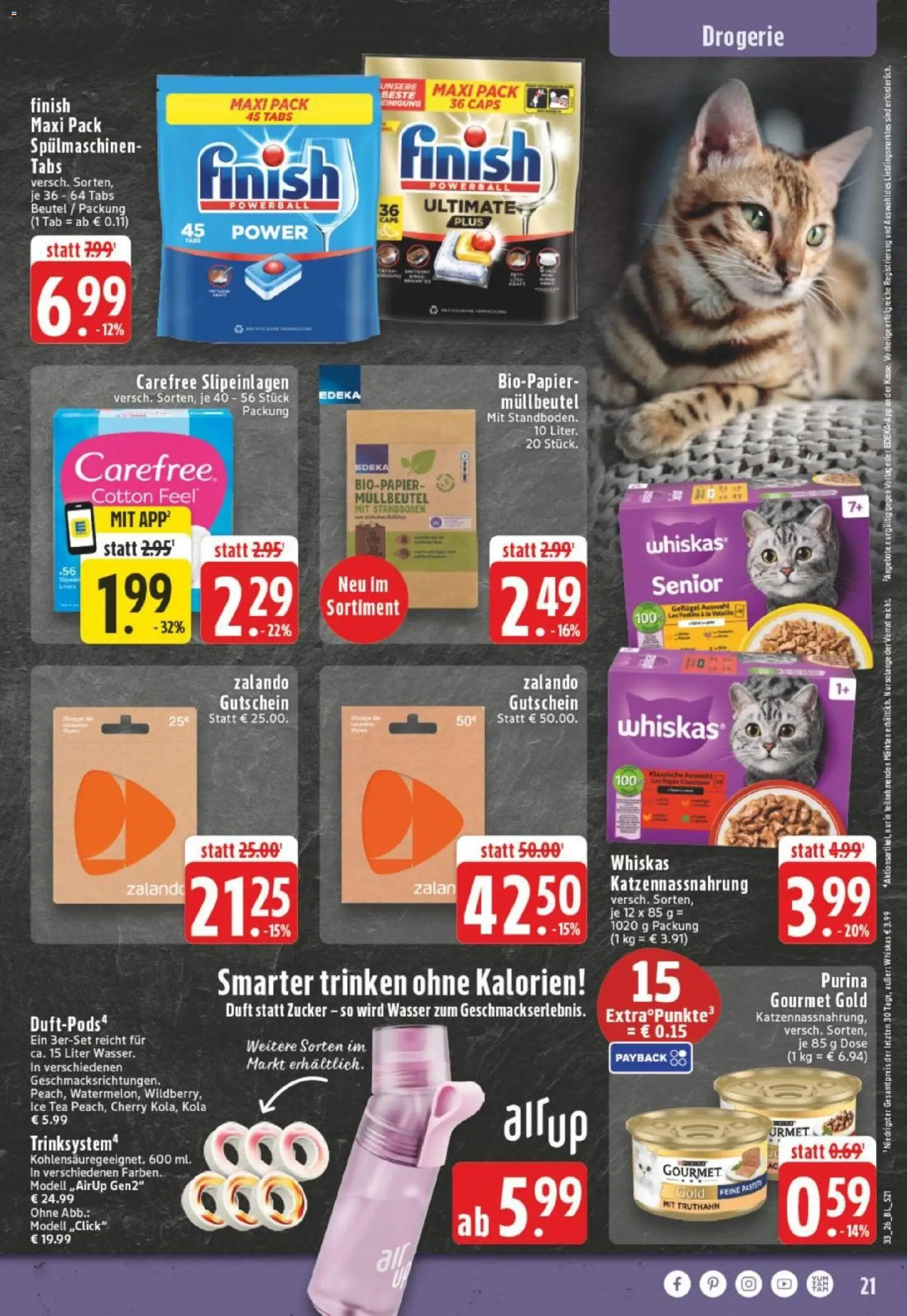 Edeka Prospekt Dortmund – gültig ab 10.08.2026 | Seite: 21 | Produkte: Finish, Wasser, Zucker, Whiskas