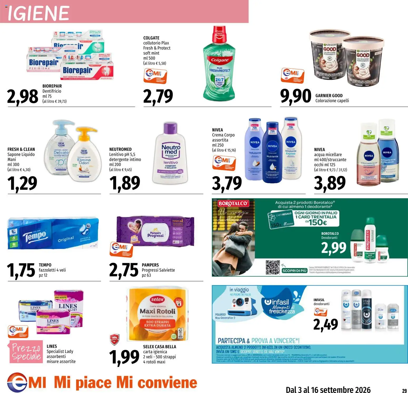 Volantino EMI del 03/09/2026 | Pagina: 29 | Prodotti: Illuminante, Dentifricio, Colorazione capelli, Fazzoletti