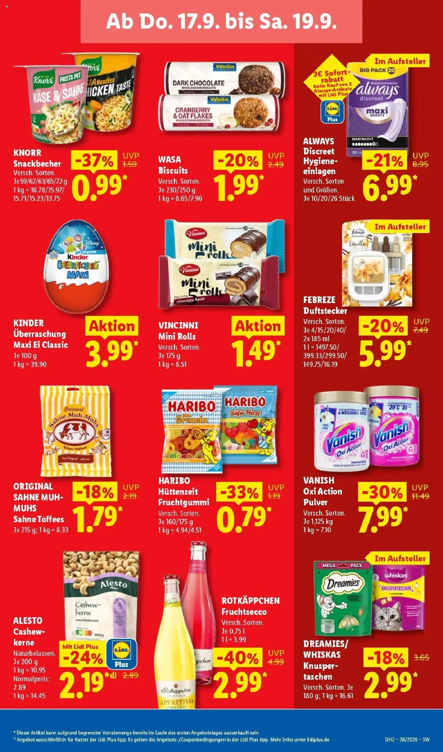 Lidl Prospekt Freudenstadt (ab 14.09.2026) zum Blättern » Angebote | Seite: 67 | Produkte: Haribo, Käse, Taschen, Whiskas