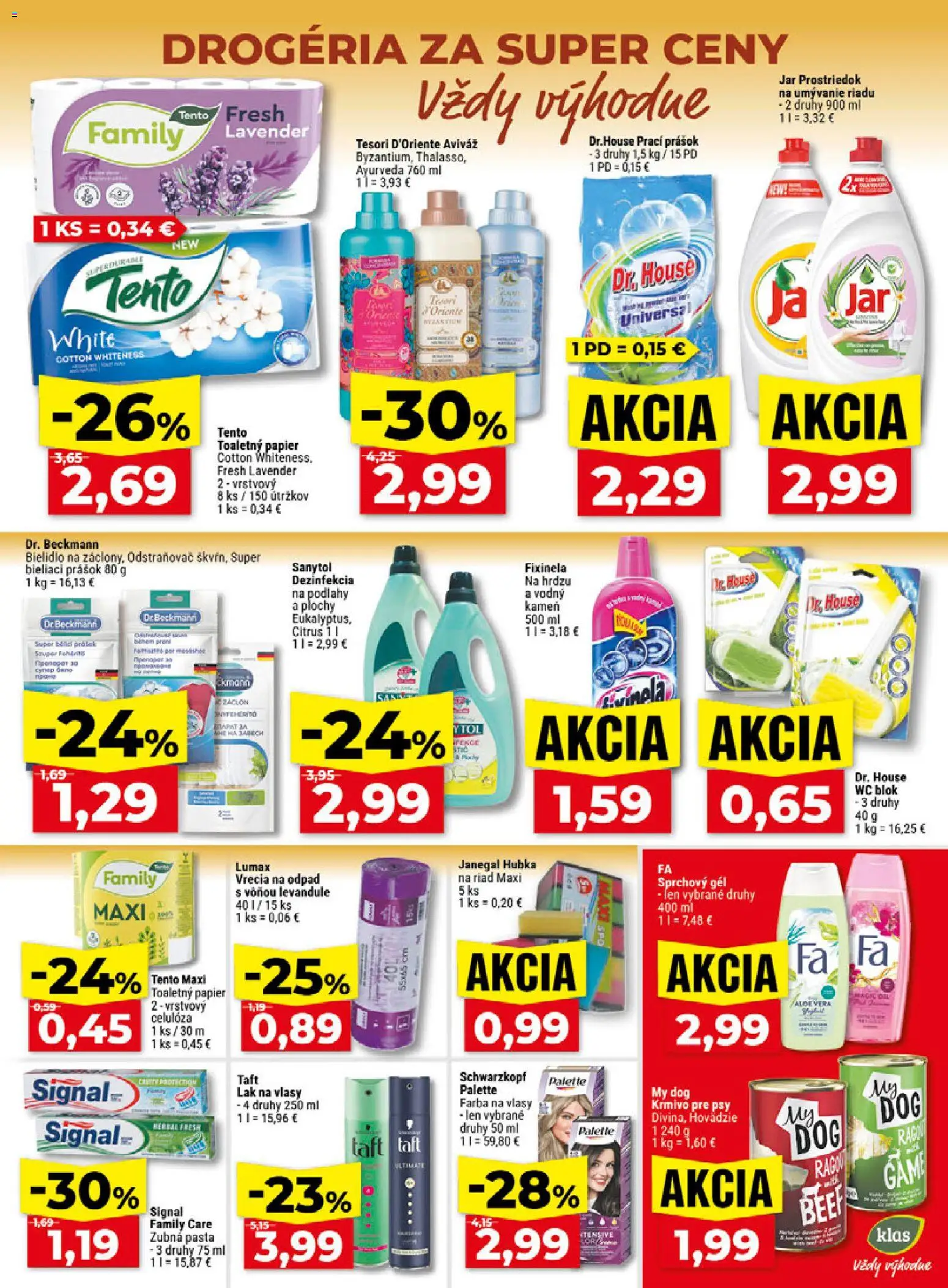 Nové Klas akcie – leták je platný od 21.09.2026 | Strana: 18 | Produkty: Wc, Prací prášok, Farba na vlasy, Sprchový gél
