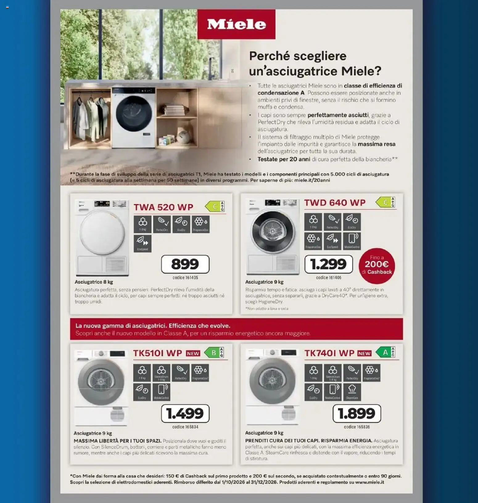 Volantino Trony del 02/10/2026 | Pagina: 27 | Prodotti: Mobile, Asciugatrice, Miele