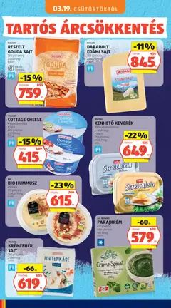 RESZELT GOUDA SAJT, 250 g/csomag, laktózmentes - amely érvényes a következő dátumtól: 03.05.2026 | Oldal: 60 | Termékek: Pesto, Cottage cheese, Gouda, Edami sajt