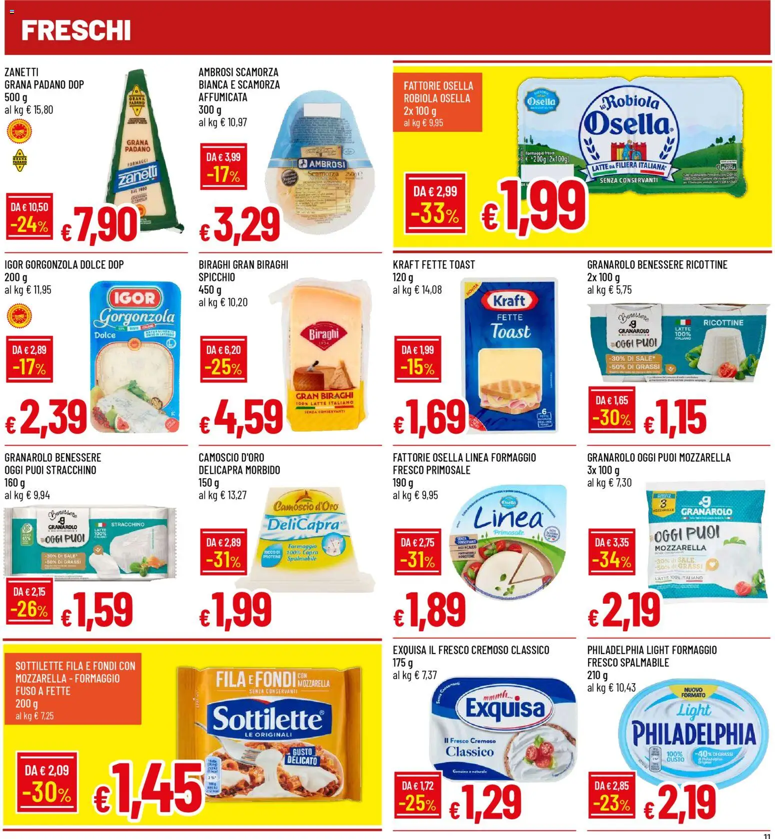 Volantino Galassia del 09.04.2026 | Pagina: 11 | Prodotti: Sale, Latte, Grana Padano, Robiola